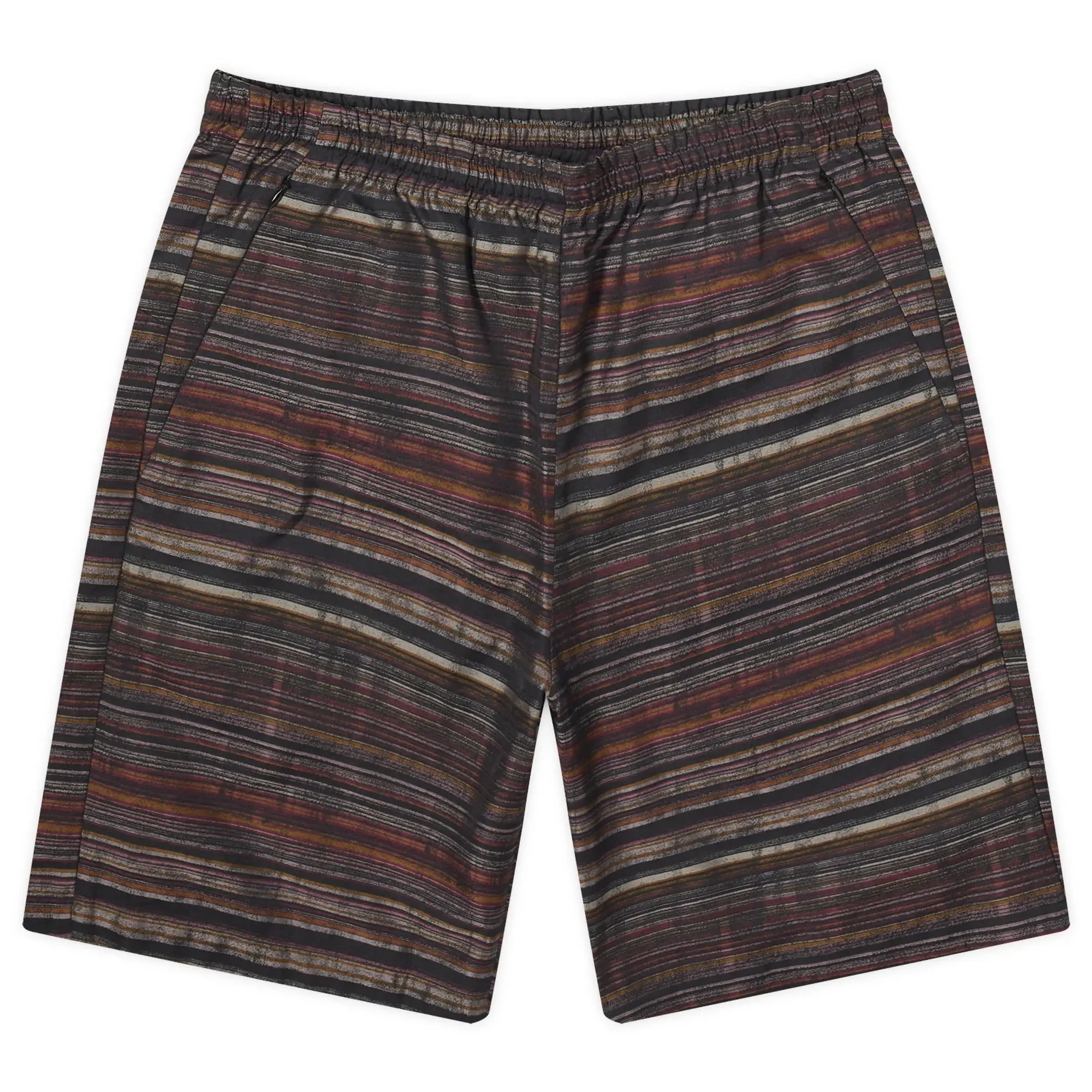 Needles Men's Multi Stripe Basketball Short Black/Pink