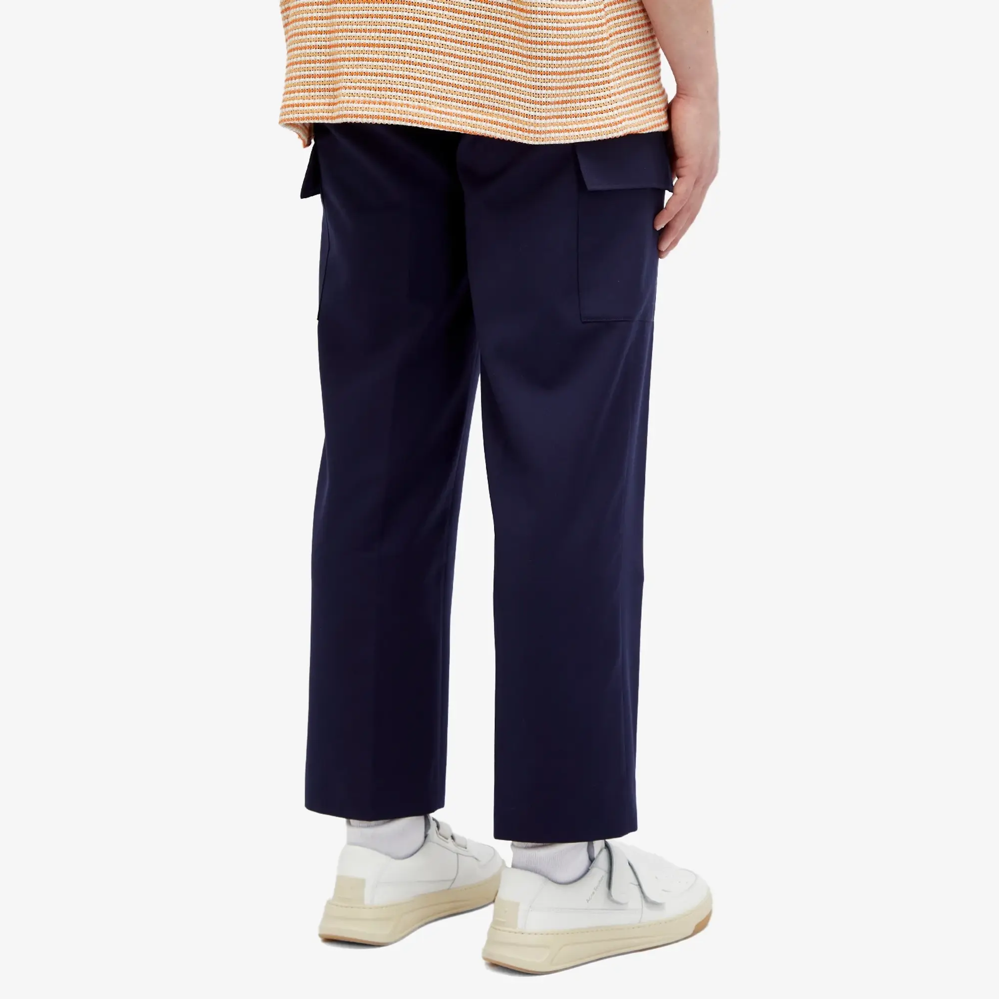 Drôle de Monsieur Men's Wool Cargo Trousers Navy