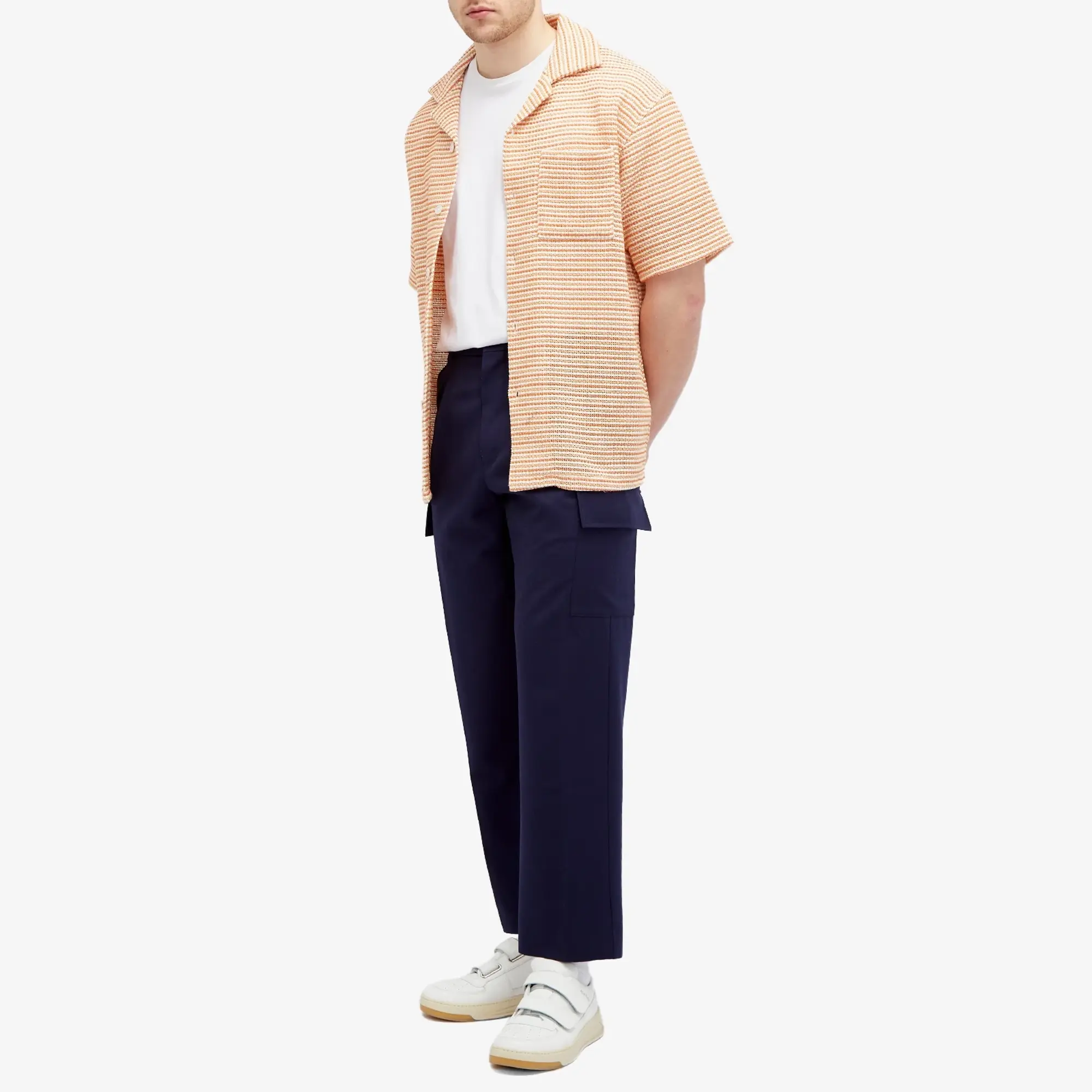 Drôle de Monsieur Men's Wool Cargo Trousers Navy