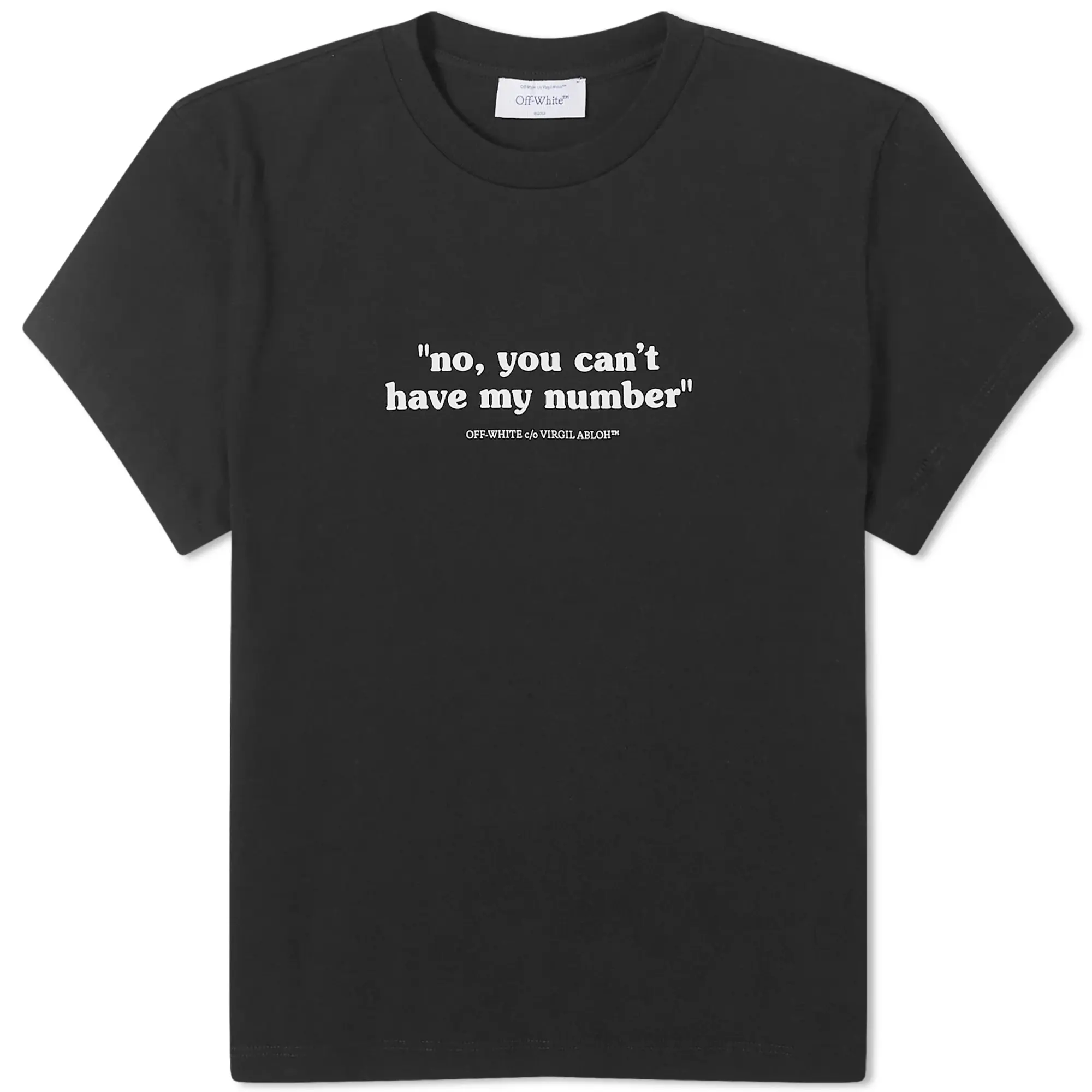 Off-White Women's Quote Number Fitted T-Shirt Black