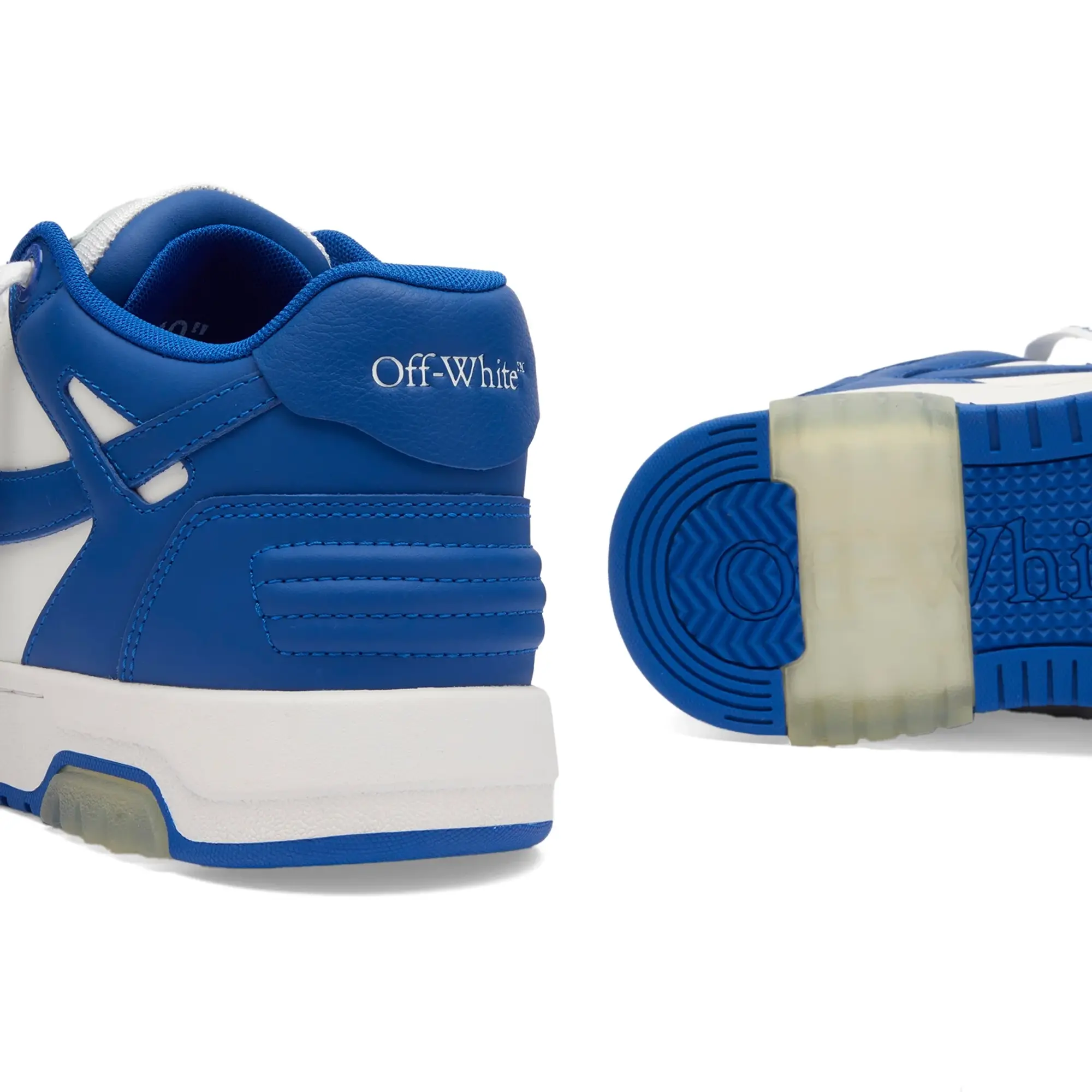 Off-White Women's Out Of Office Calf Leather Sneakers White/Navy Blue