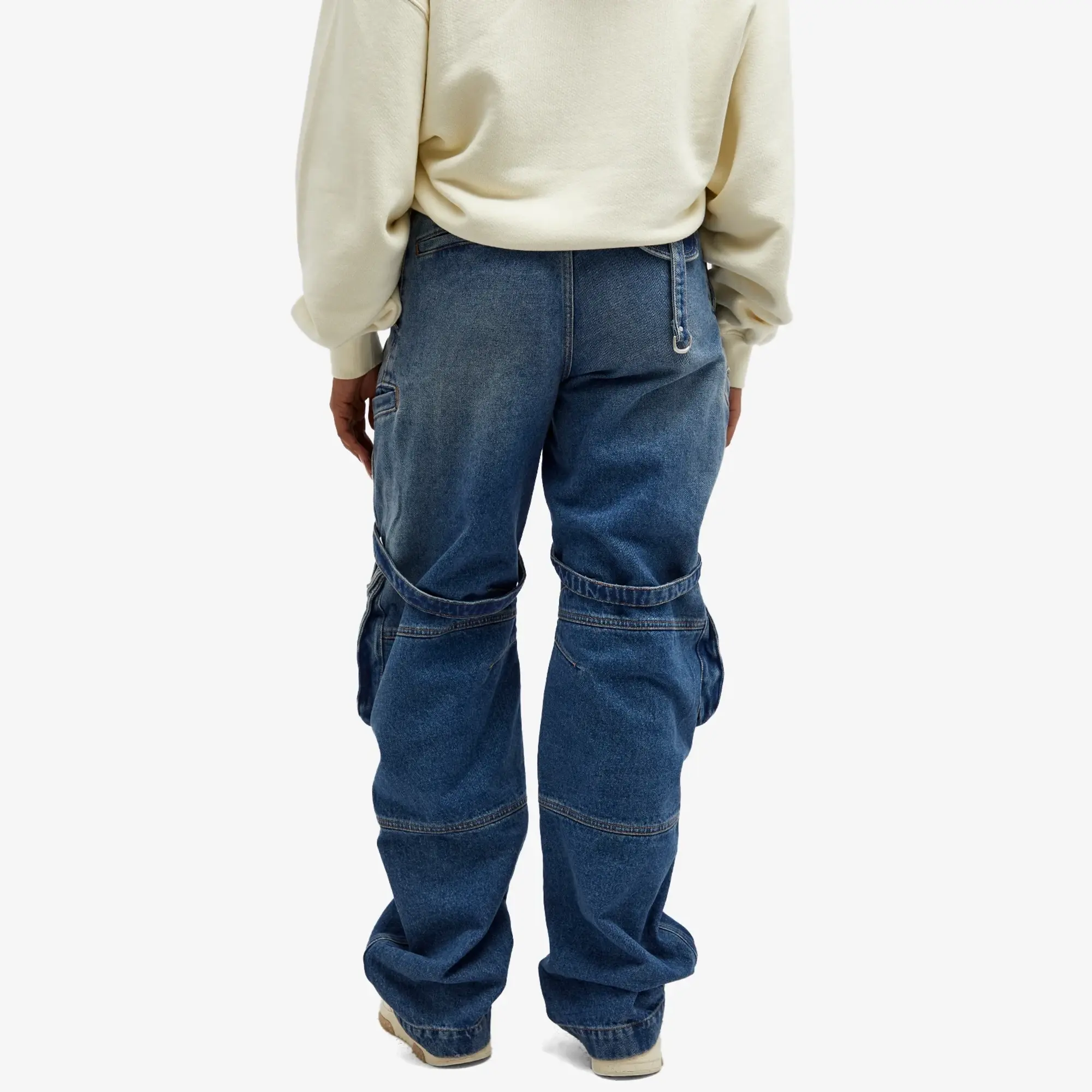 Off-White Women's Cargo Oversized Denim Pants Blue