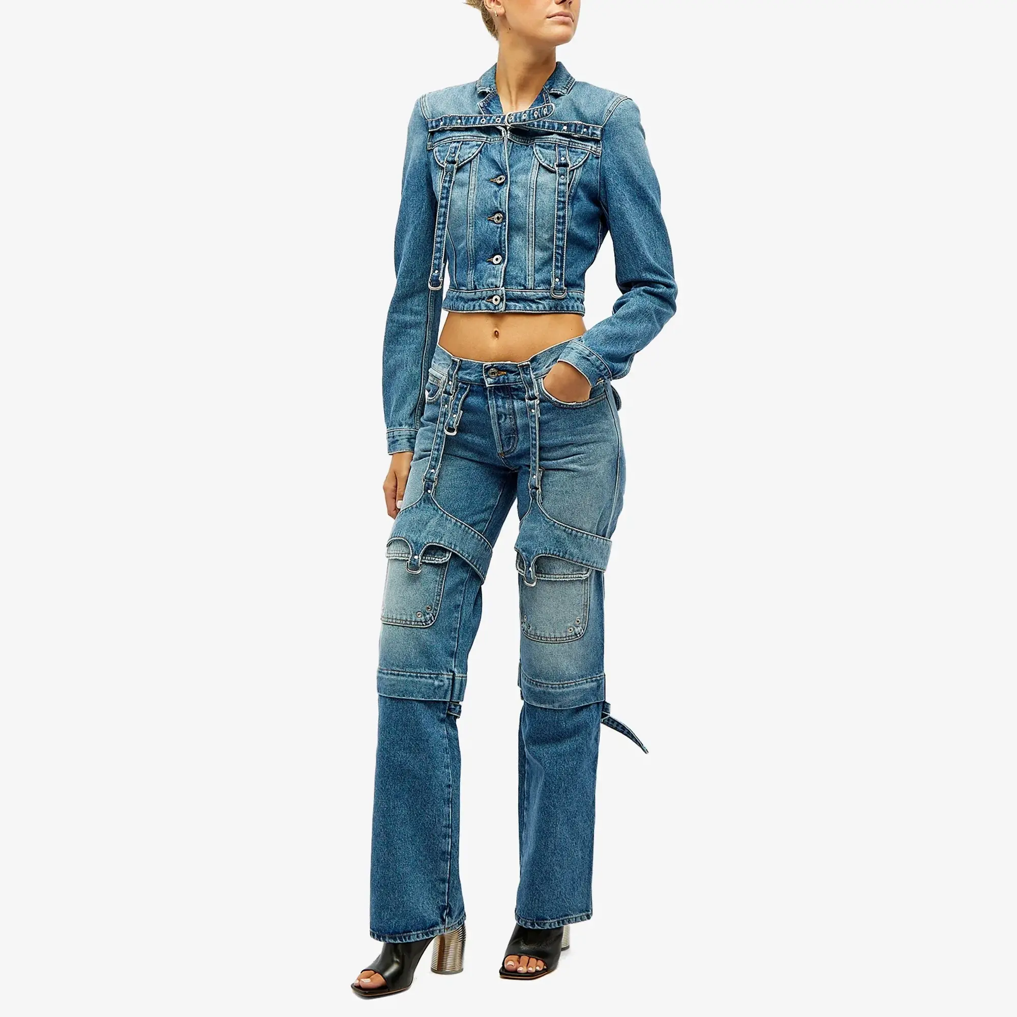 Off-White Women's Cargo Zip Pant Blue