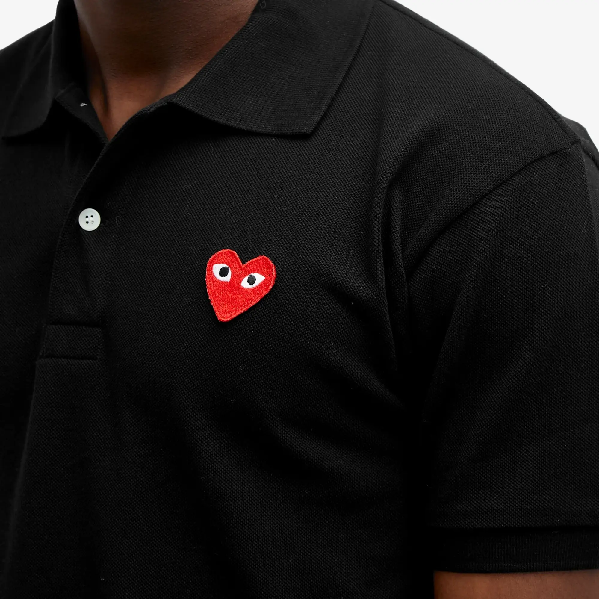 Comme des Garçons Play Men's Red Heart Polo Black/Red