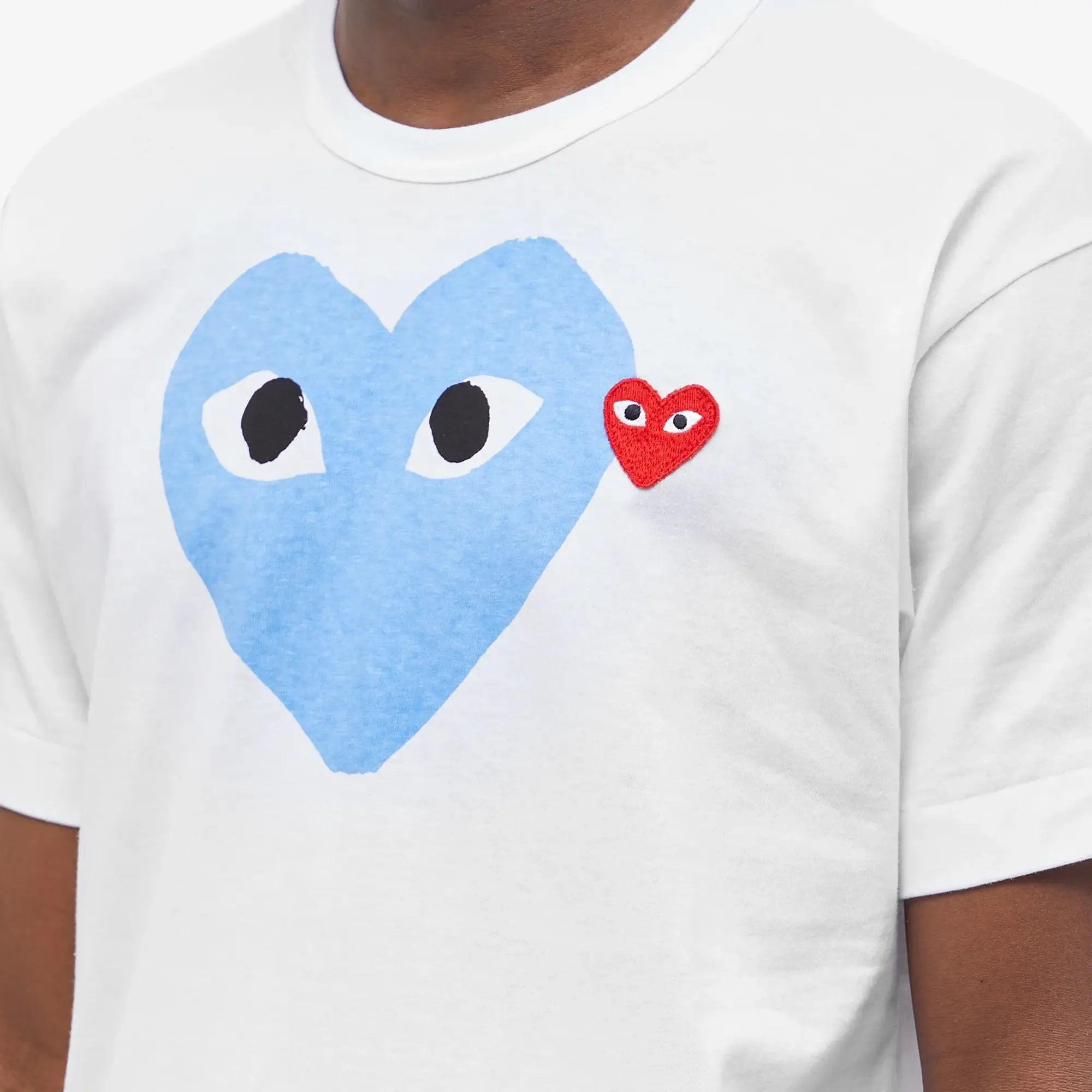 Comme des Garçons Play Comme des Garcons Play Red Heart Colour Heart Tee White/Red/Blue