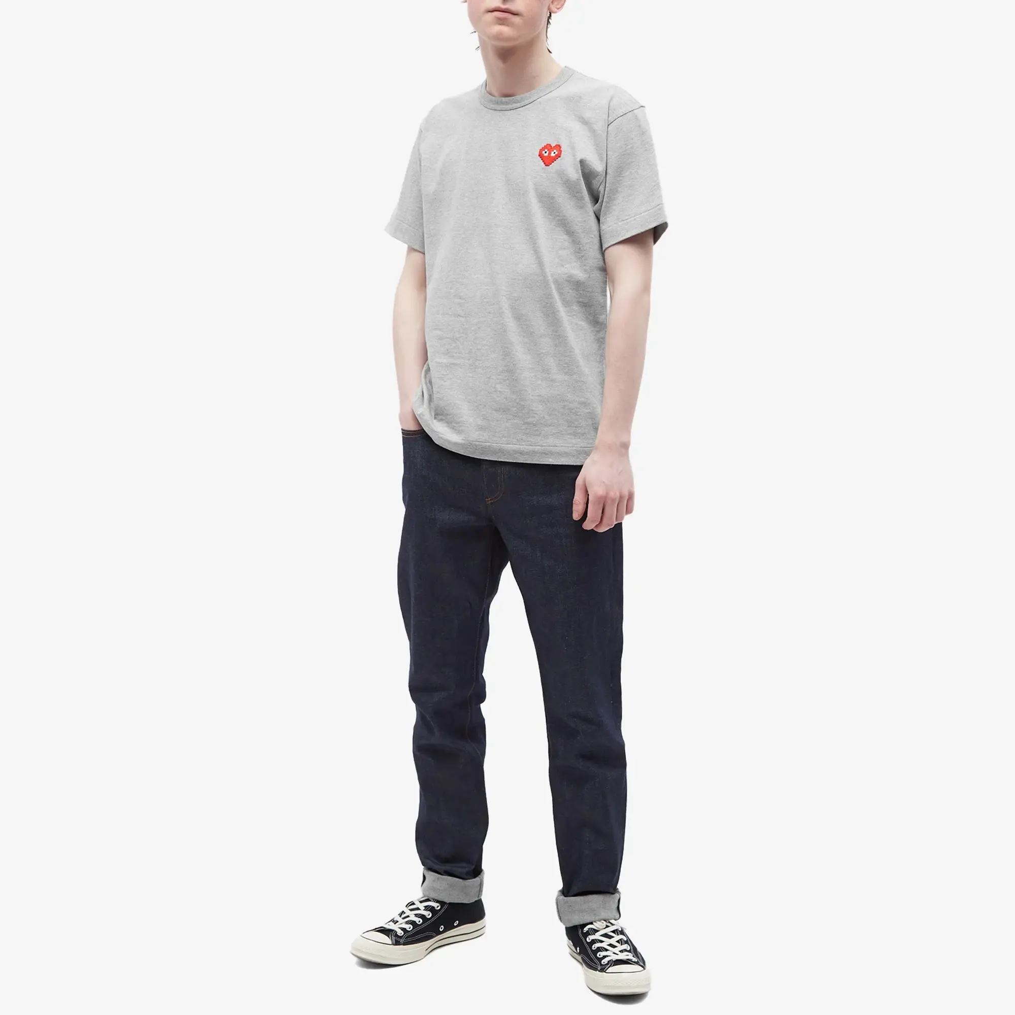 Comme des Garçons Play Men's Invader Heart T-Shirt Grey