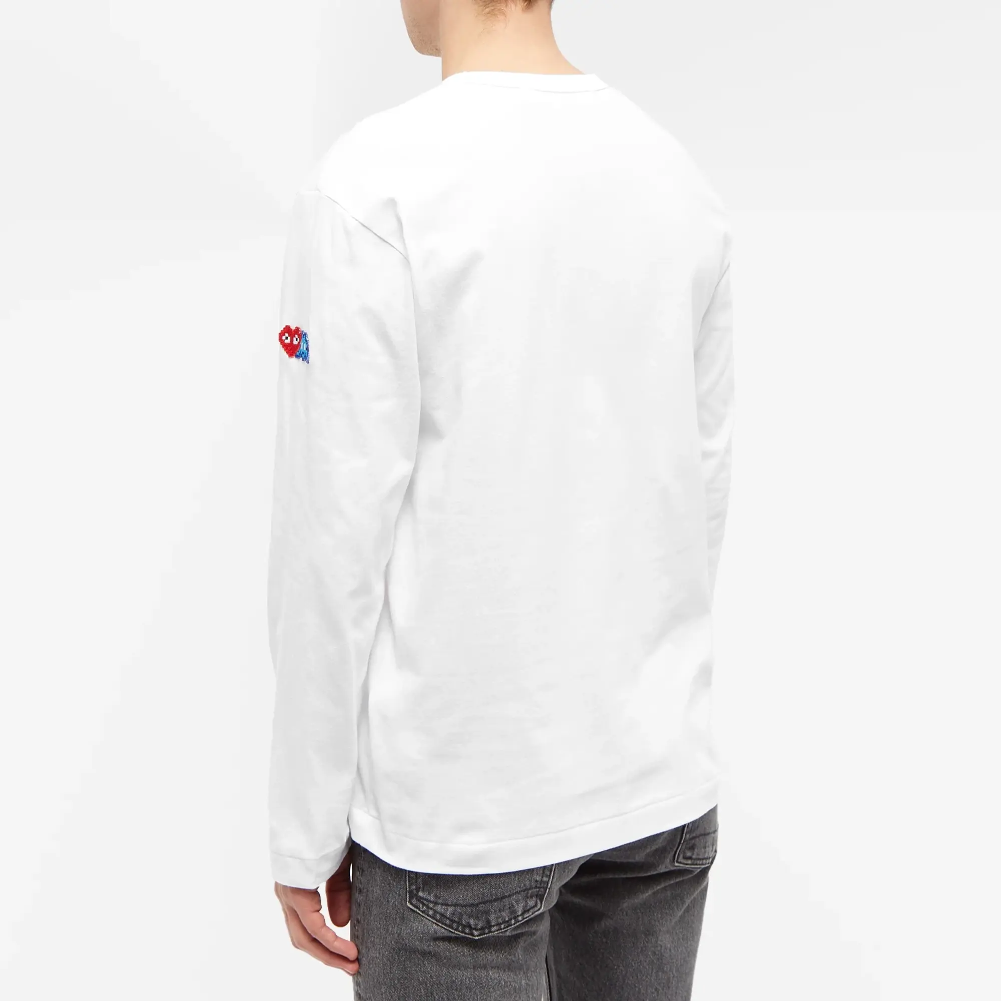 Comme des Garçons Play Men's Long Sleeve Invader T-Shirt White