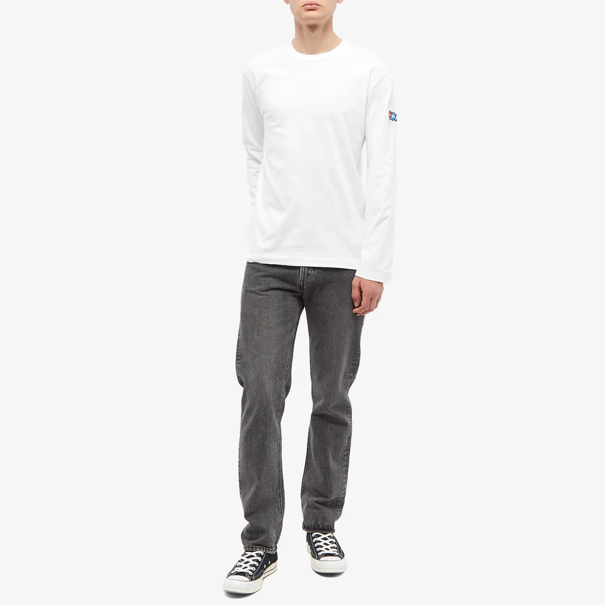 Comme des Garçons Play Men's Long Sleeve Invader T-Shirt White