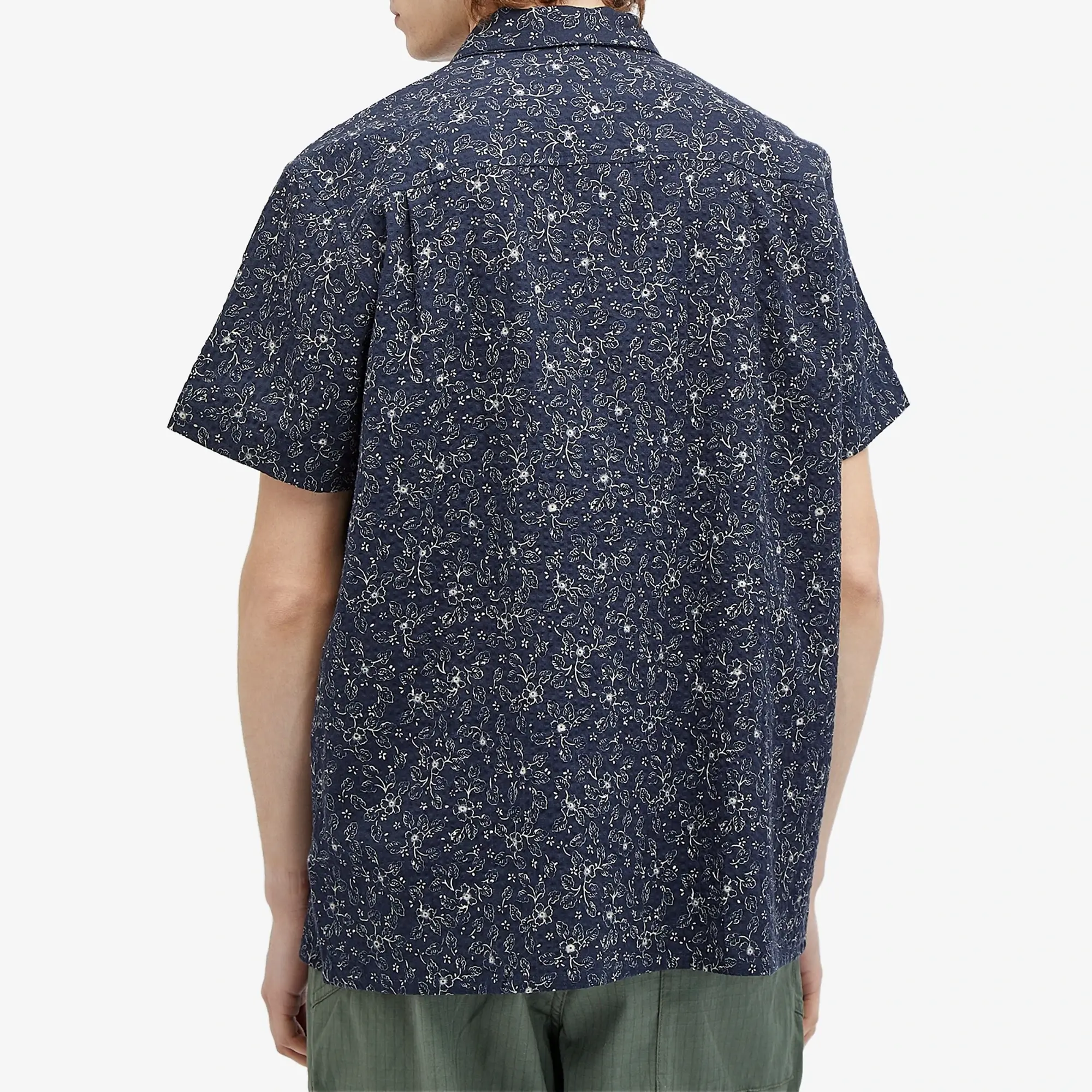 YMC Men's Malick Vacation Shirt Navy/Ecru