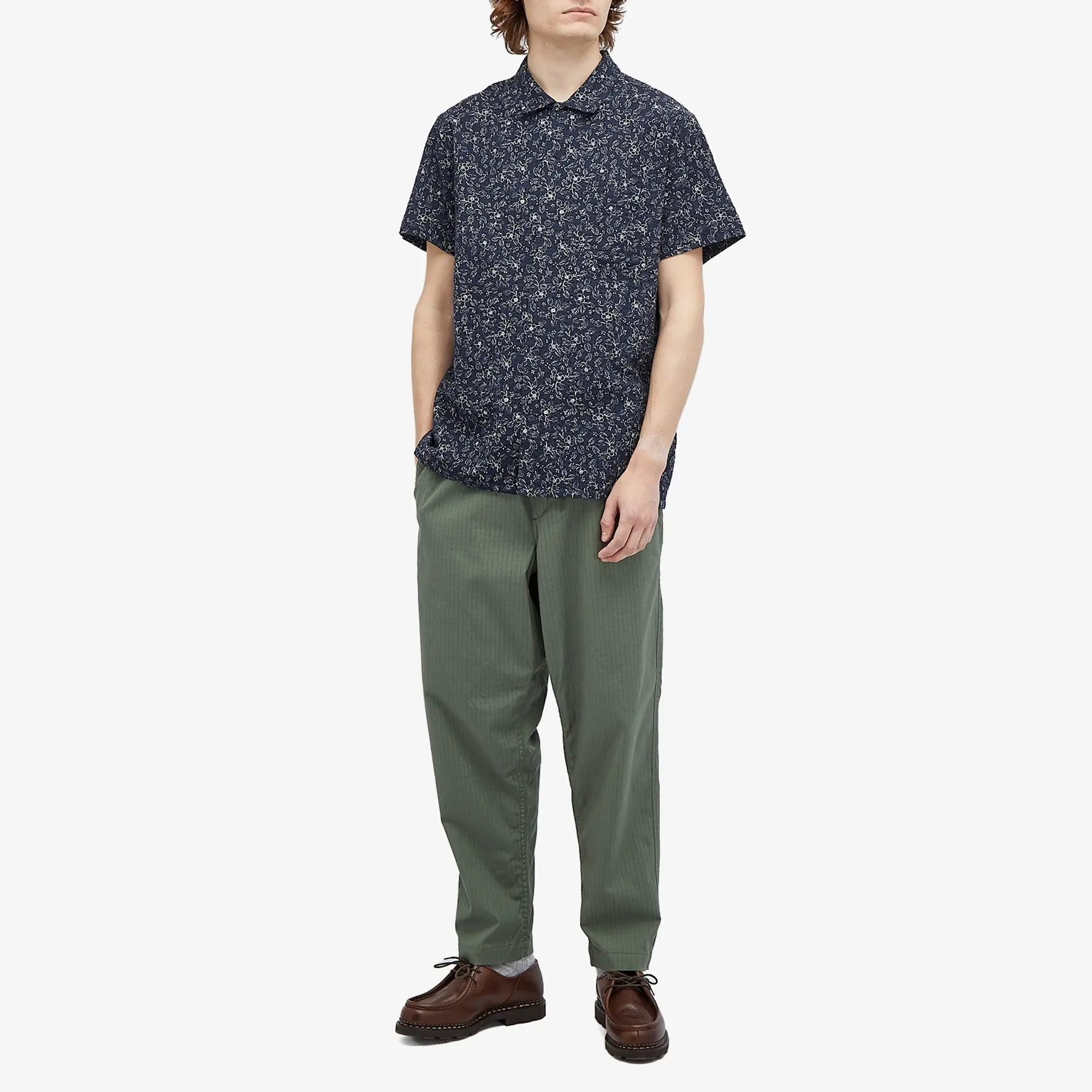 YMC Men's Malick Vacation Shirt Navy/Ecru