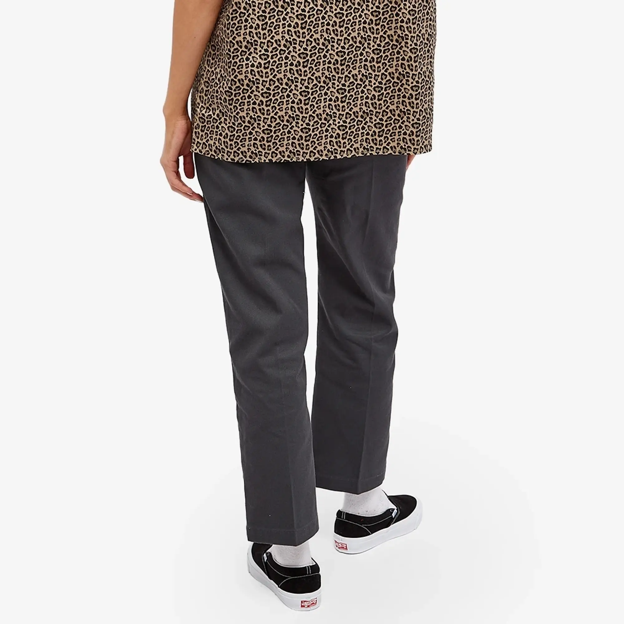 Dickies Elizaville Mid Rise Straight Leg Trousers In Charcoal Grey