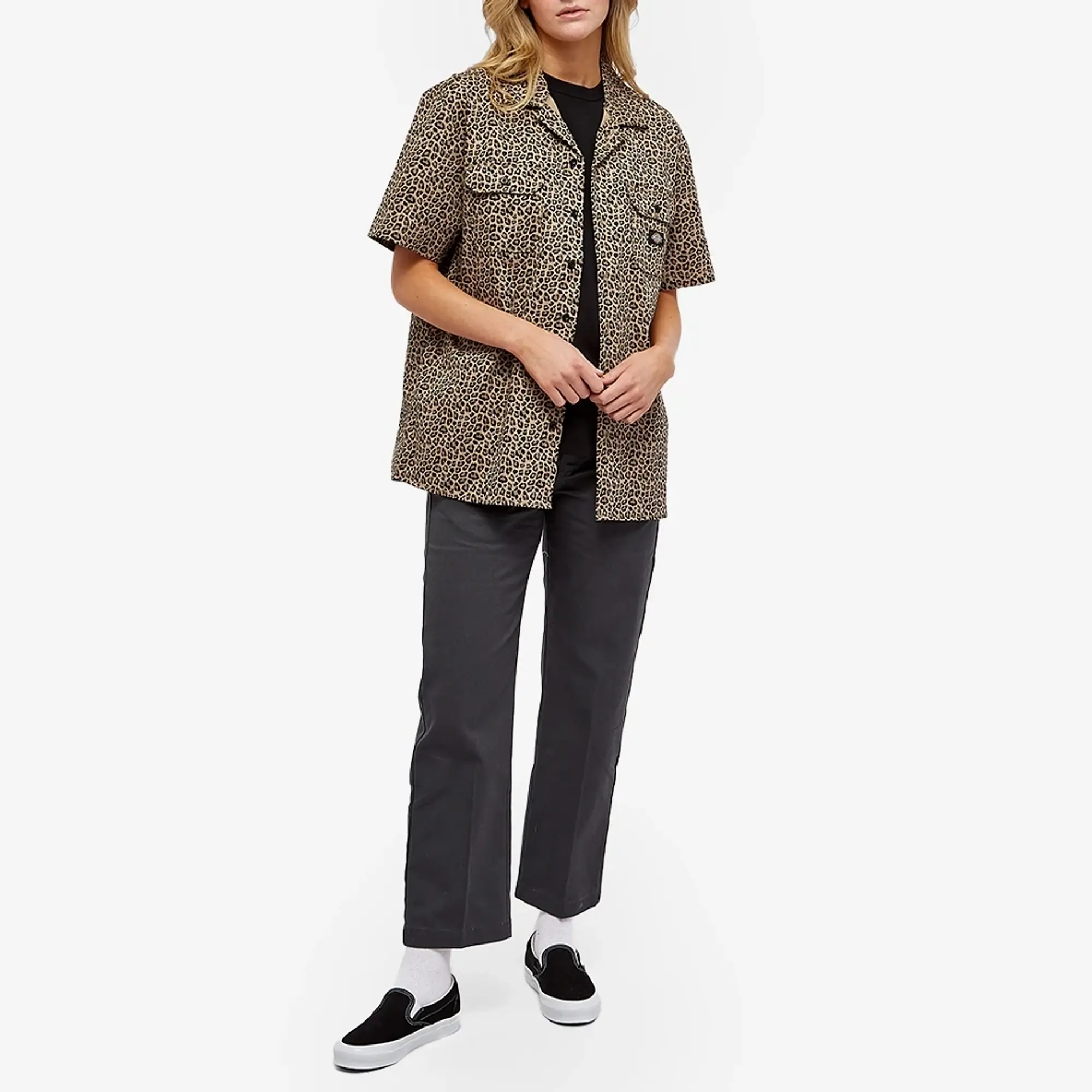 Dickies Elizaville Mid Rise Straight Leg Trousers In Charcoal Grey