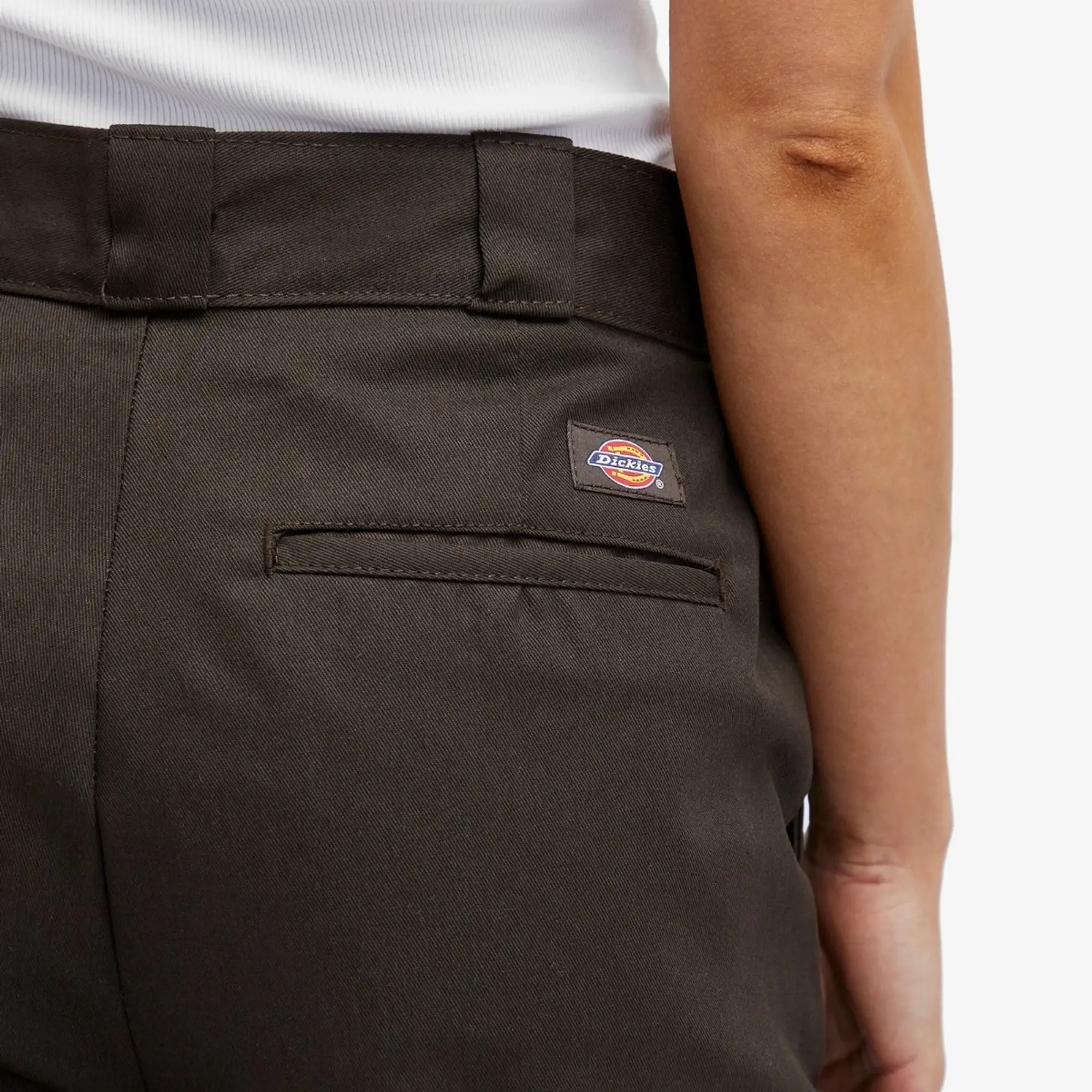 Dickies Elizaville Mid Rise Straight Leg Trousers In Dark Brown