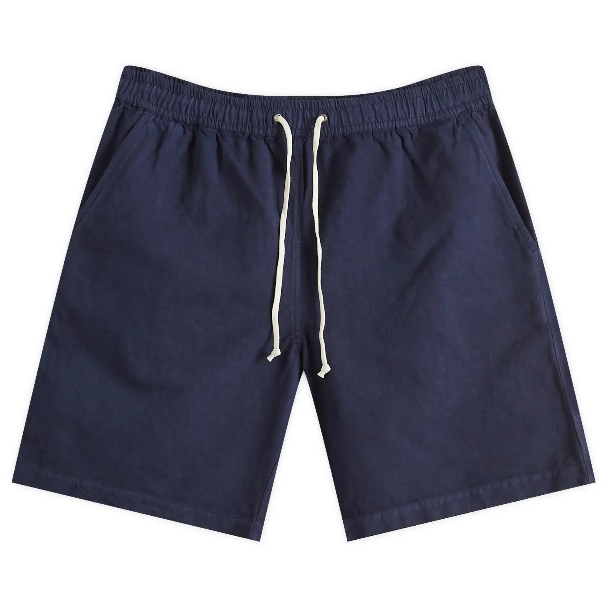 Universal Works Men's Linen Slub Beach Shorts Navy