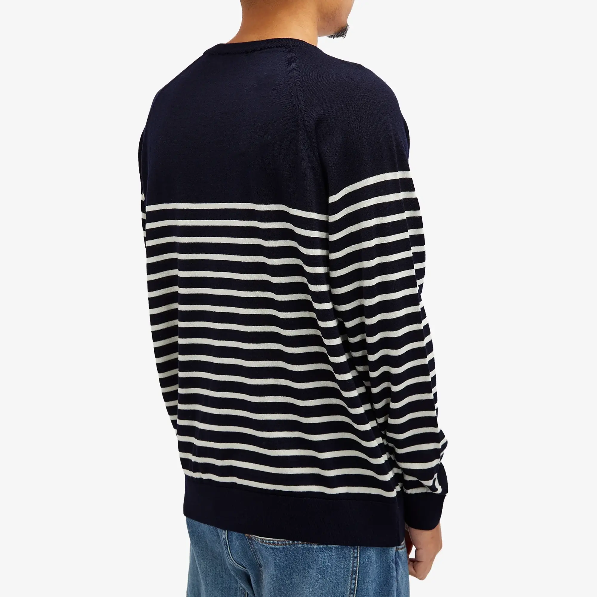 YMC Men's Suedehead Crew Knit Sweater Ecru