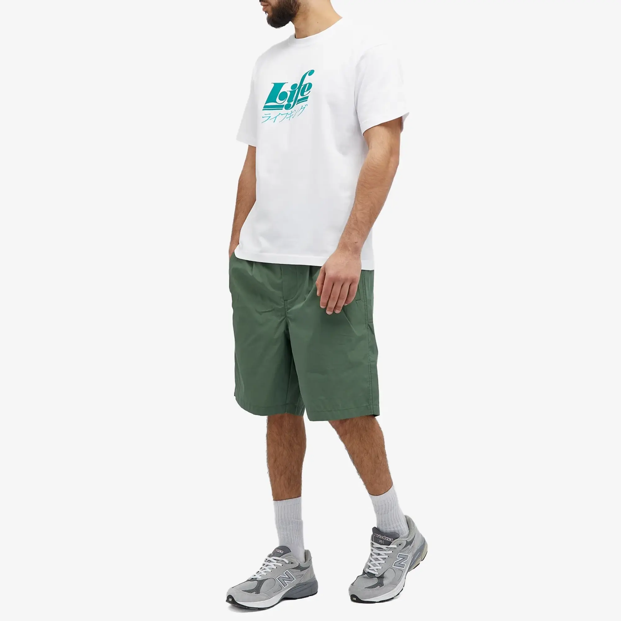 Garbstore Men's Pleated Wide Easy Shorts Green