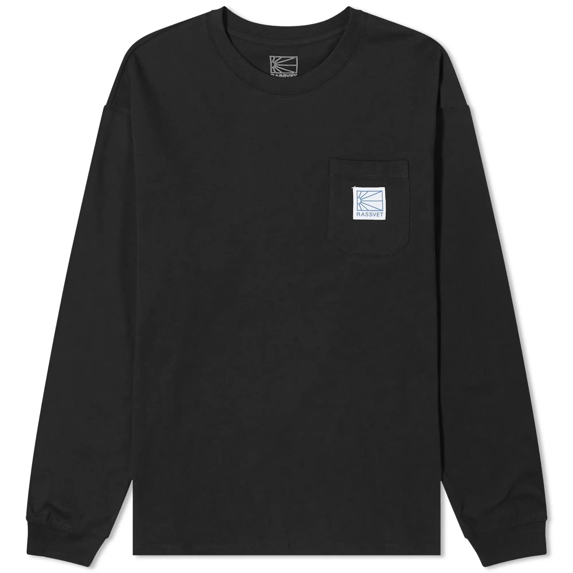 RASSVET Men's Pocket Tag Long Sleeve T-Shirt Black