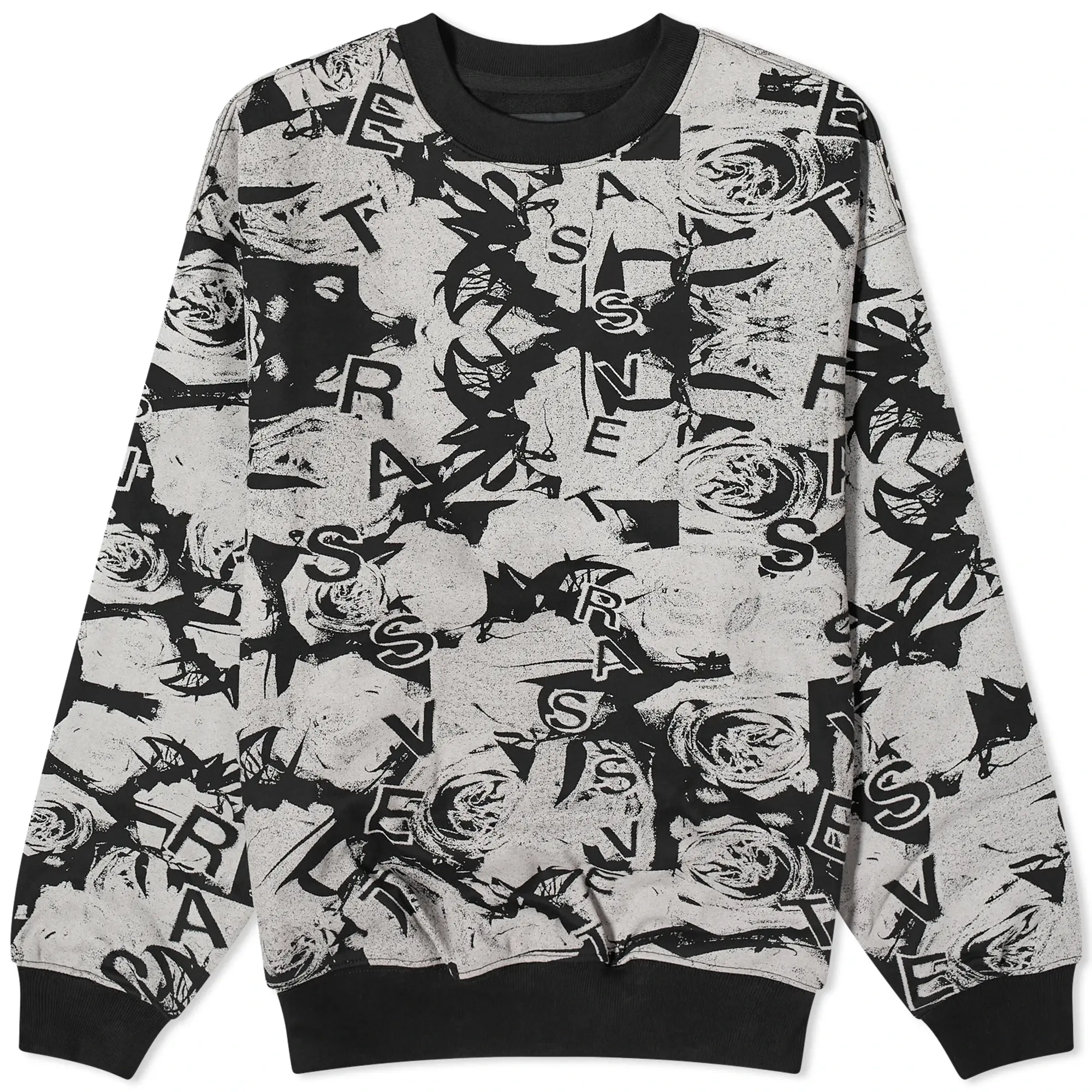 RASSVET Men's Roses Crew Neck Knitted Jumper Black