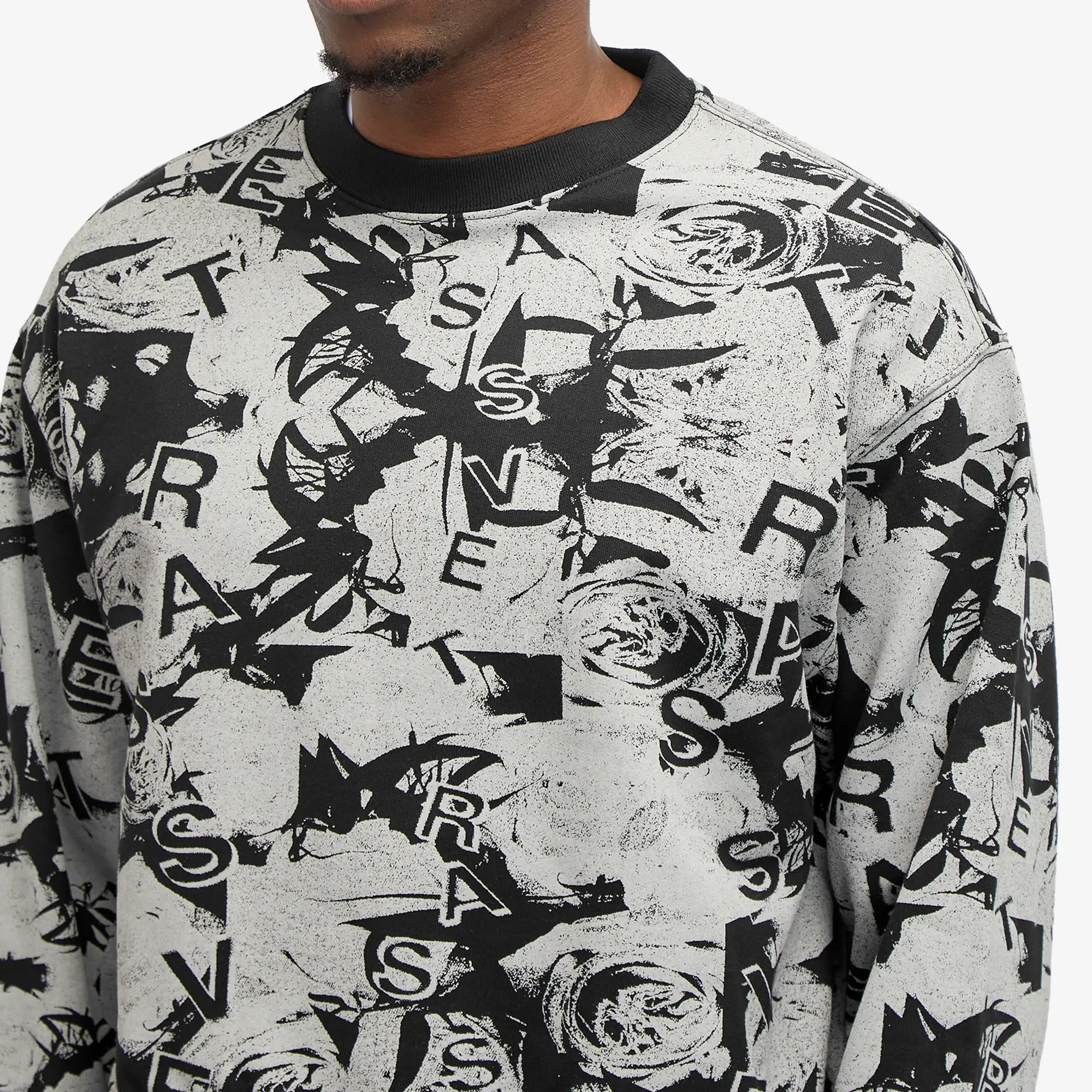 RASSVET Men's Roses Crew Neck Knitted Jumper Black