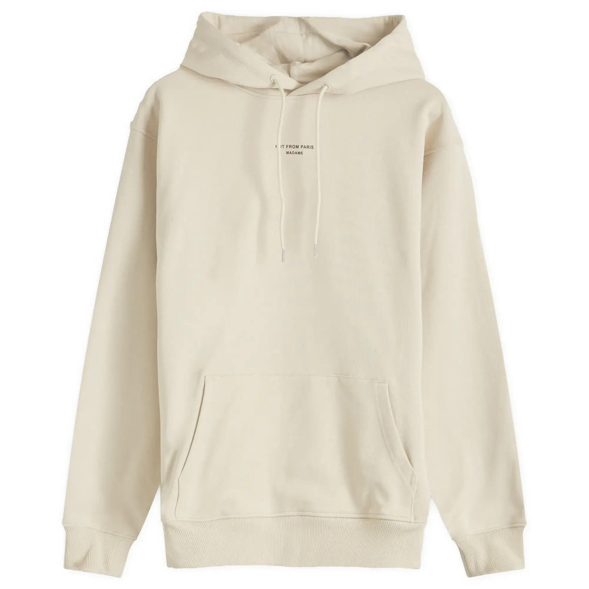 Drôle De Monsieur Le Hoodie Slogan Poche Classique Men Hoodies Beige