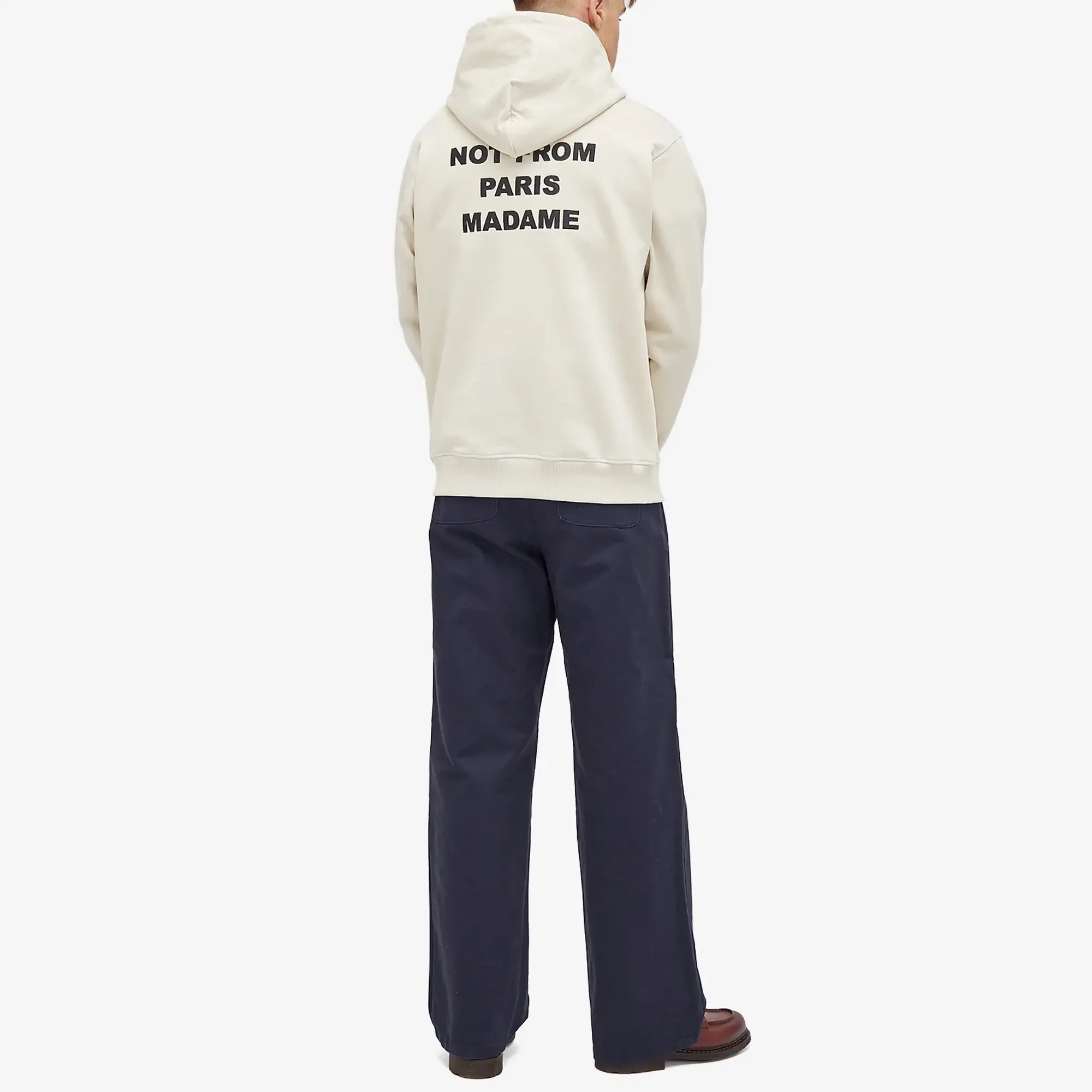 Drôle de Monsieur Men's Not Form Paris Madame Slogan Hoodie Mastic