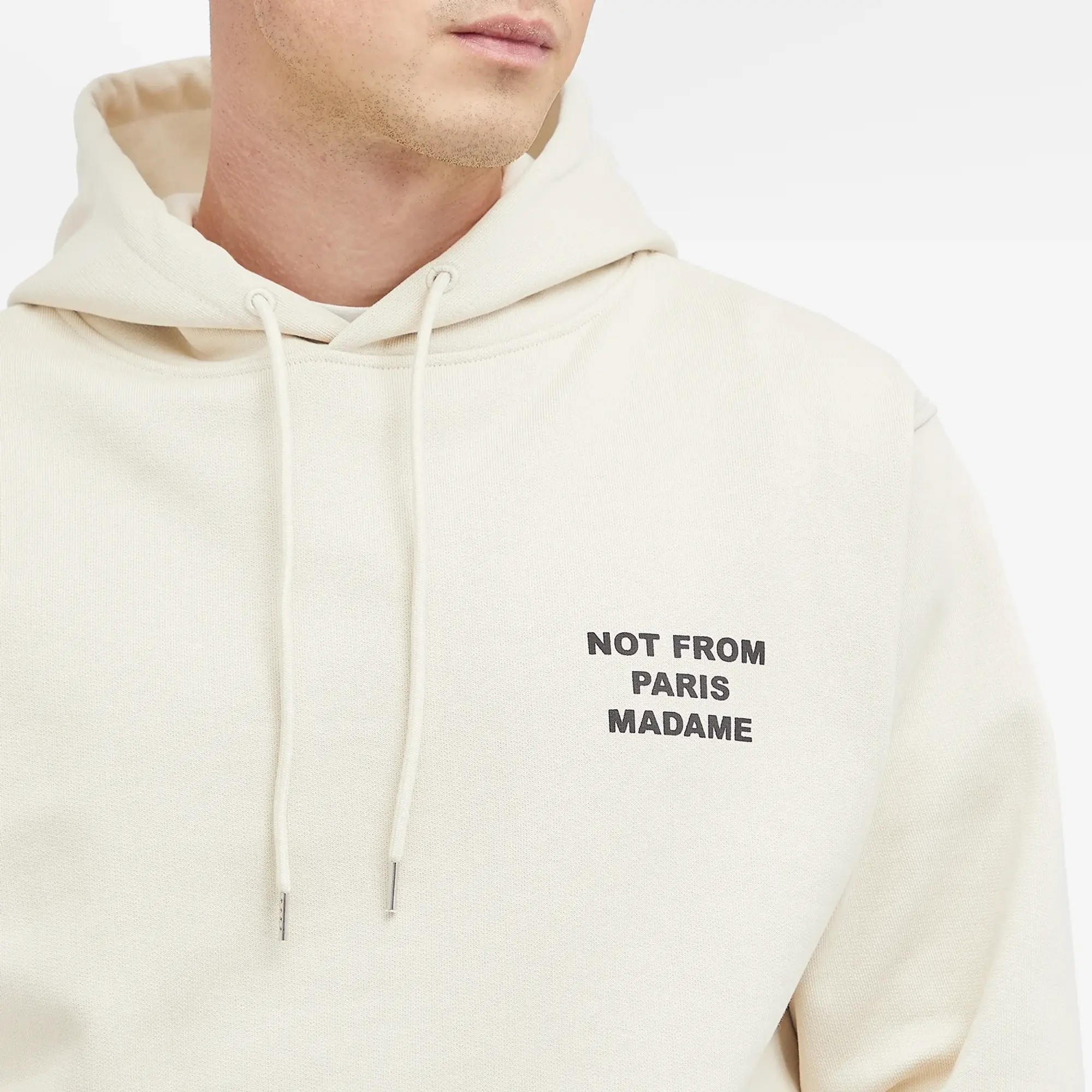 Drôle de Monsieur Men's Not Form Paris Madame Slogan Hoodie Mastic
