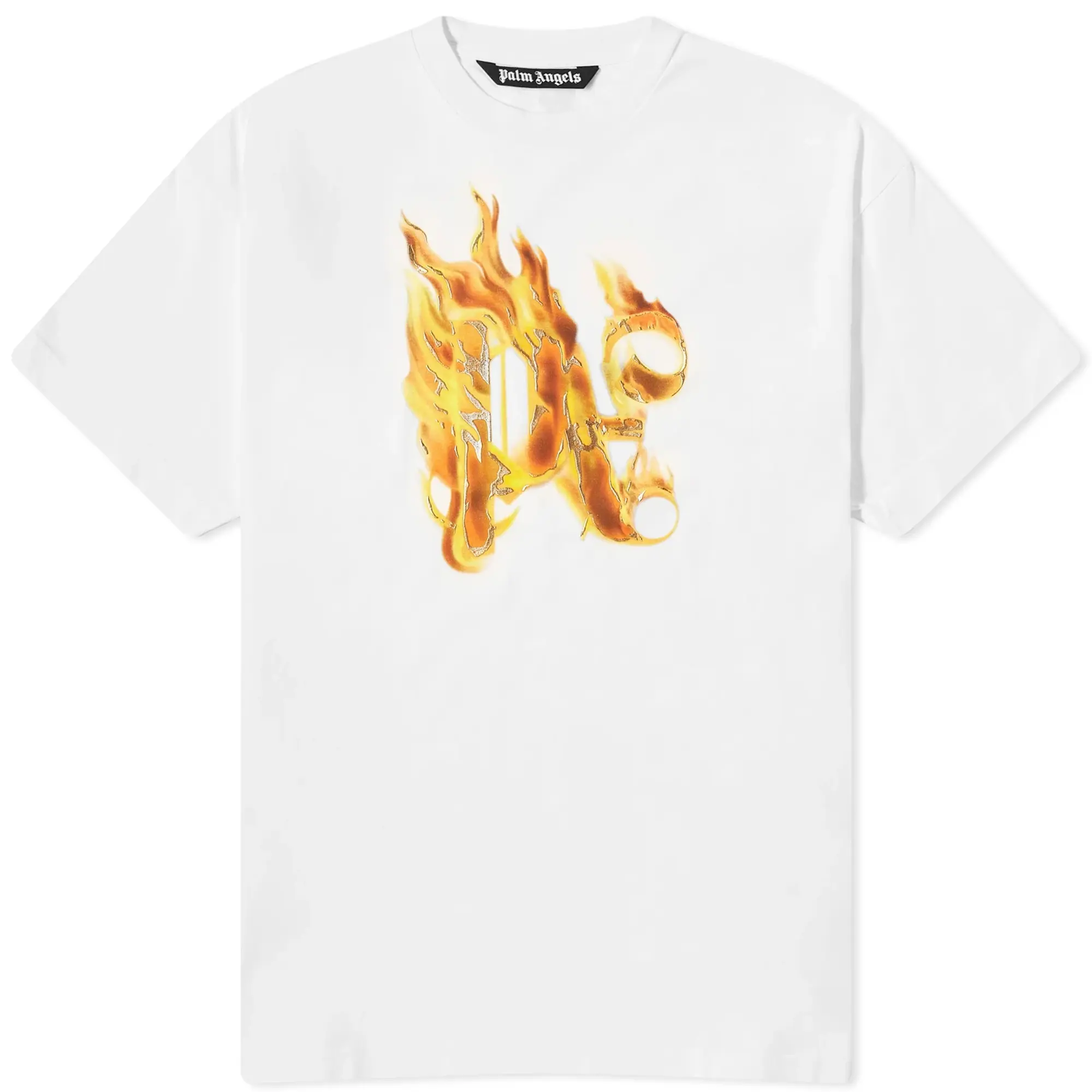 Palm Angels Men's Burning PA Monogram Tee White