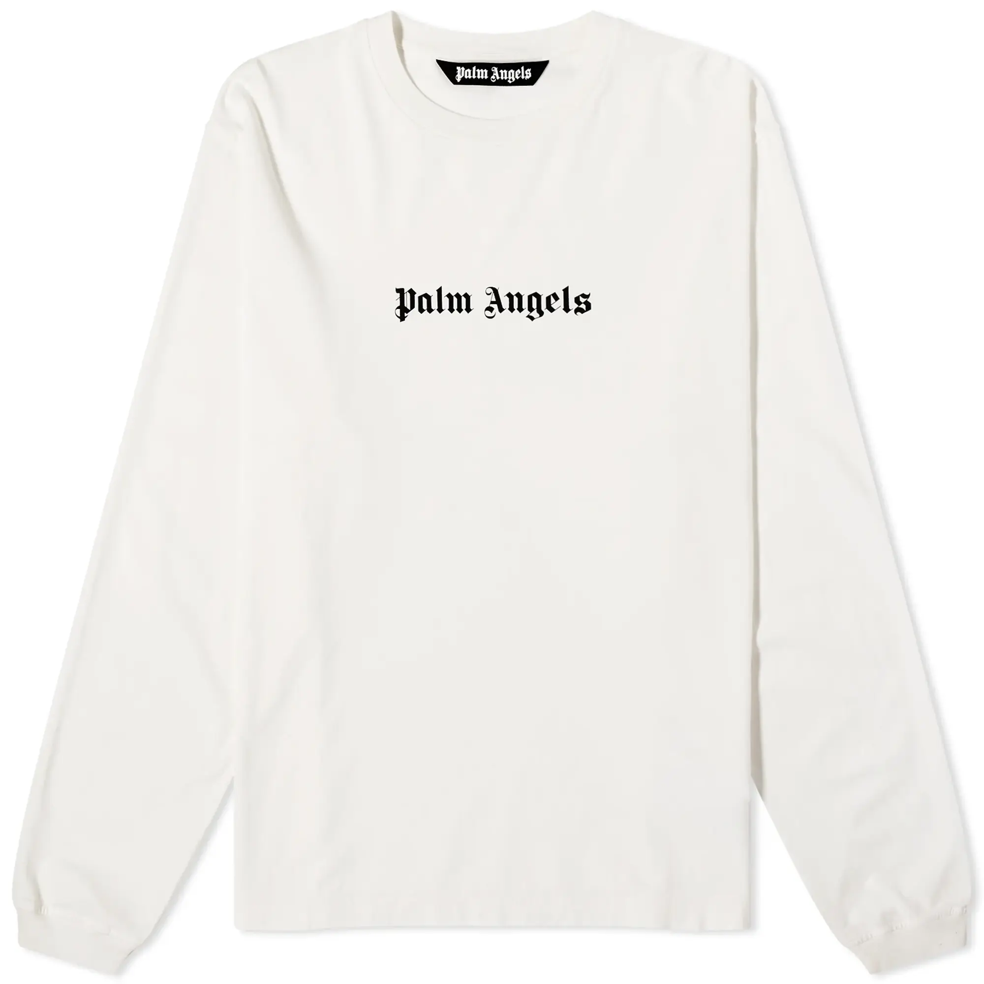 Palm Angels Men's Logo Long Sleeve T-Shirt Off White