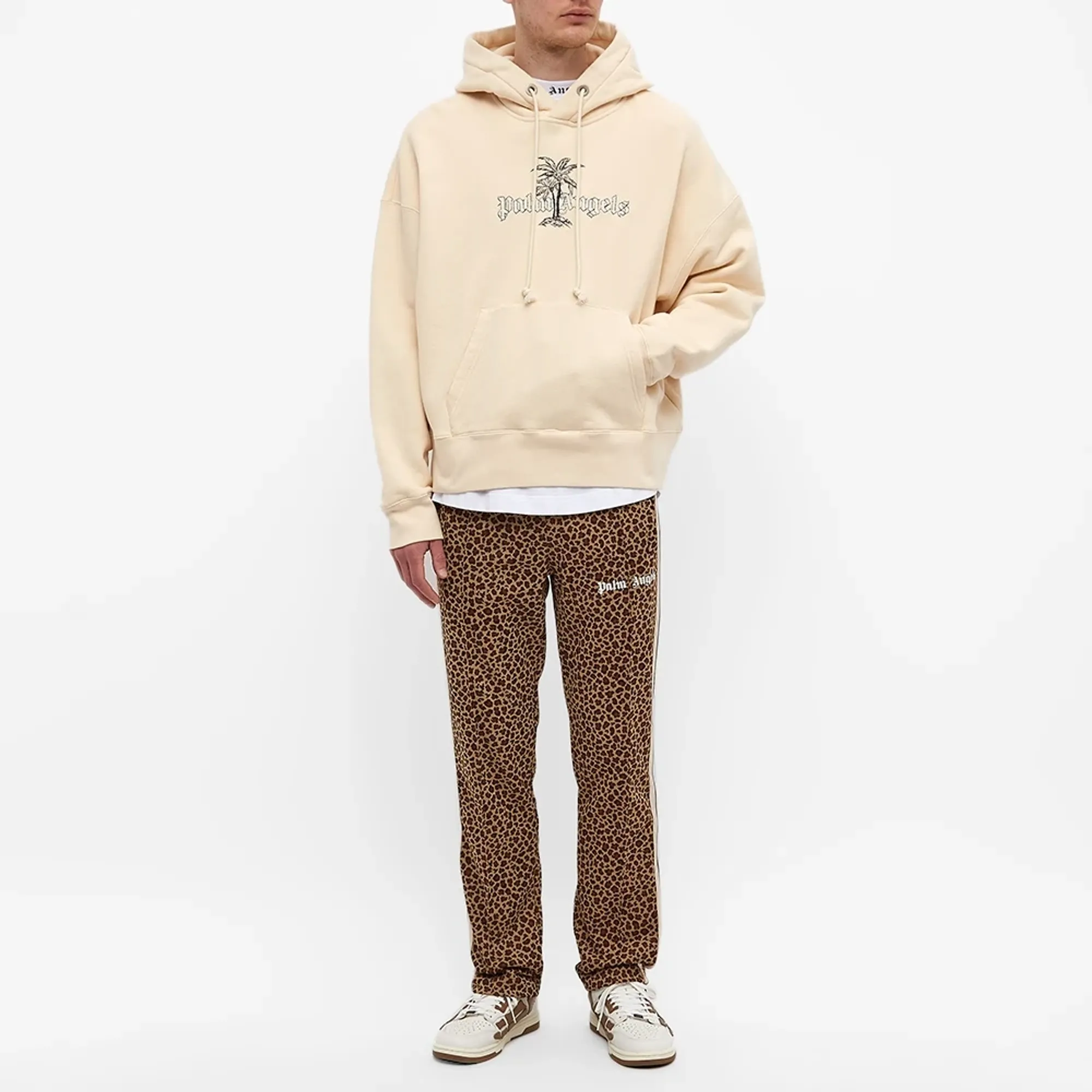 Palm Angels Men's Sunset Palms Popover Hoodie White/Black