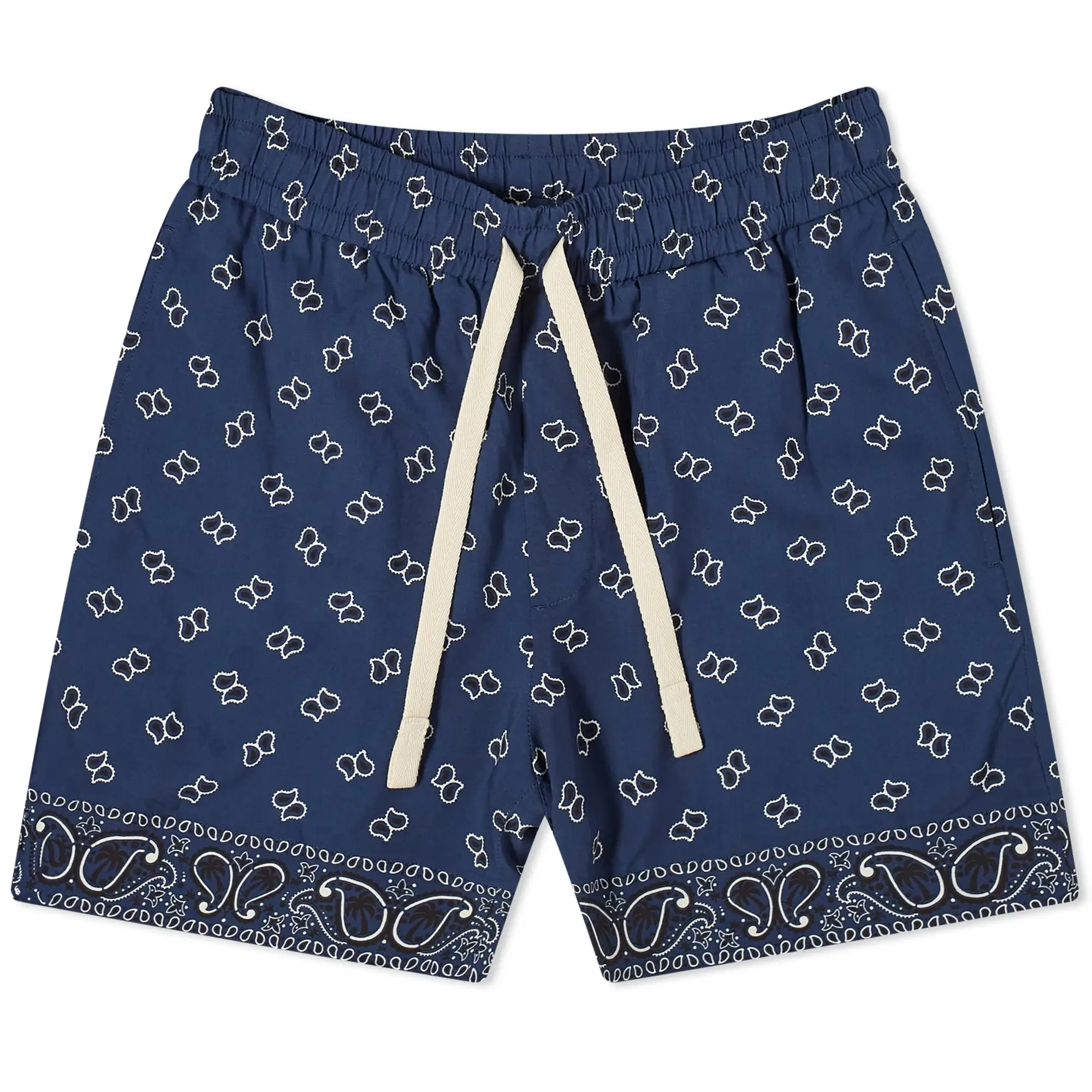 Palm Angels Men's Paisley Shorts Navy Blue