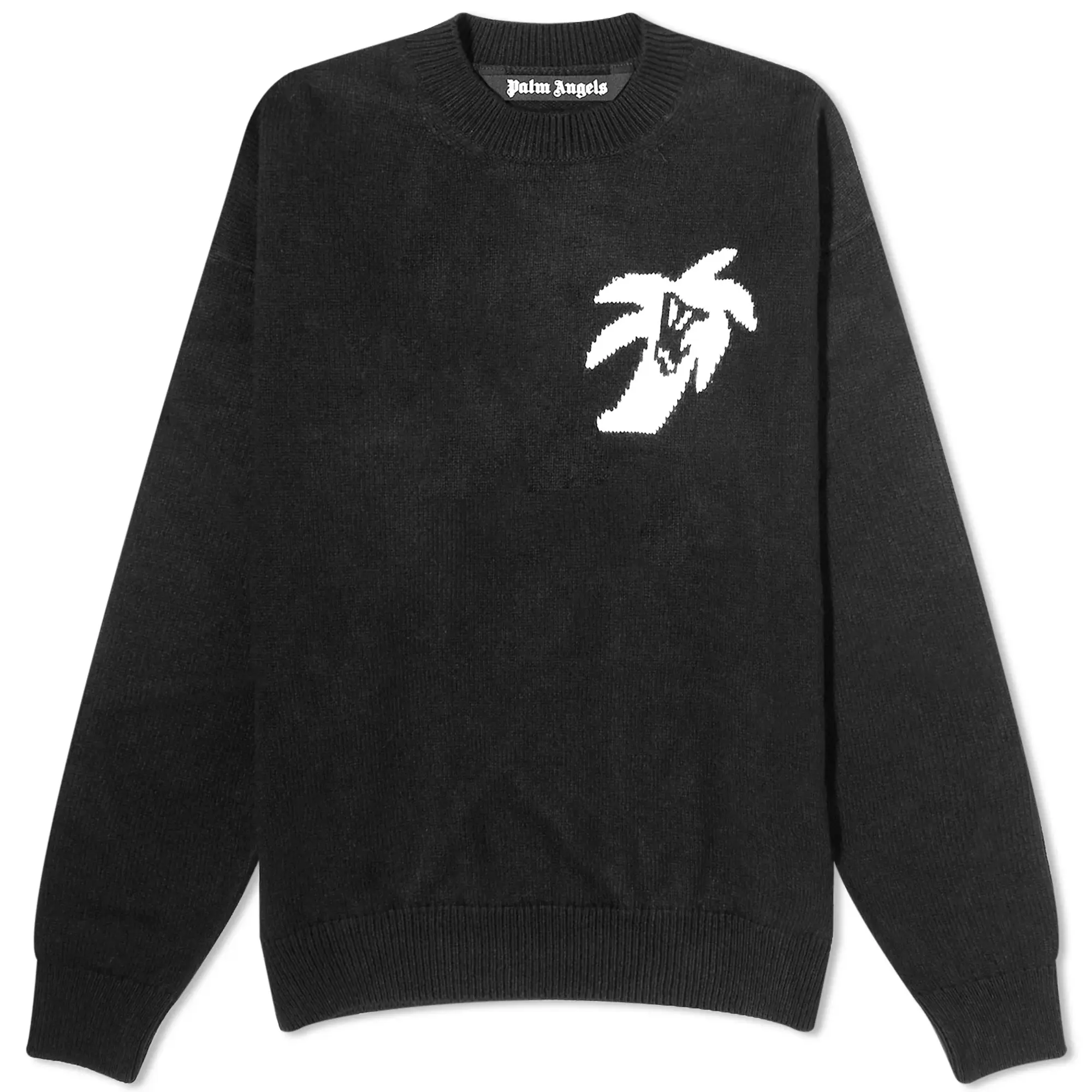 Palm Angels Men's Hunter Intarsia Crew Knit Black