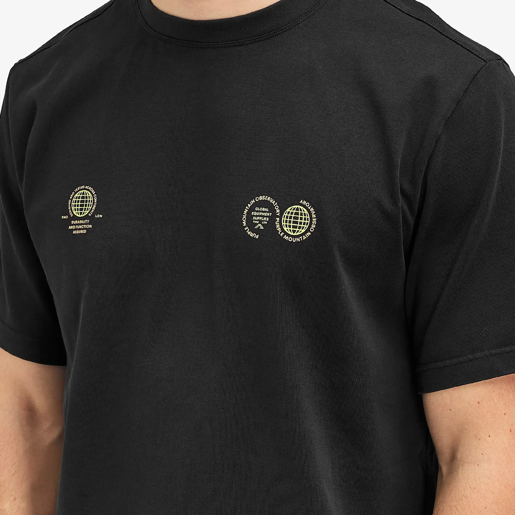 Purple Mountain Observatory Men's Globe T-Shirt Black