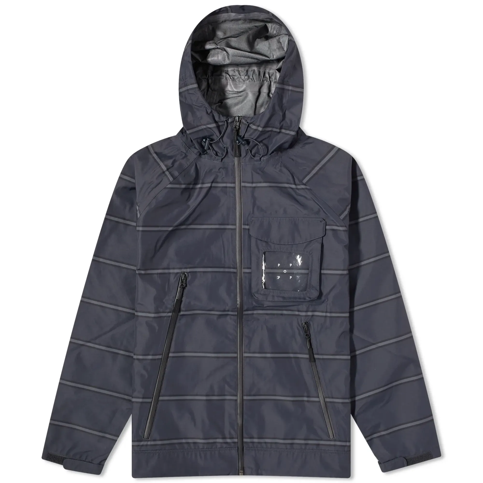 Pop Trading Company Men's Striped Oracle Ripstop Jacket Anthracite