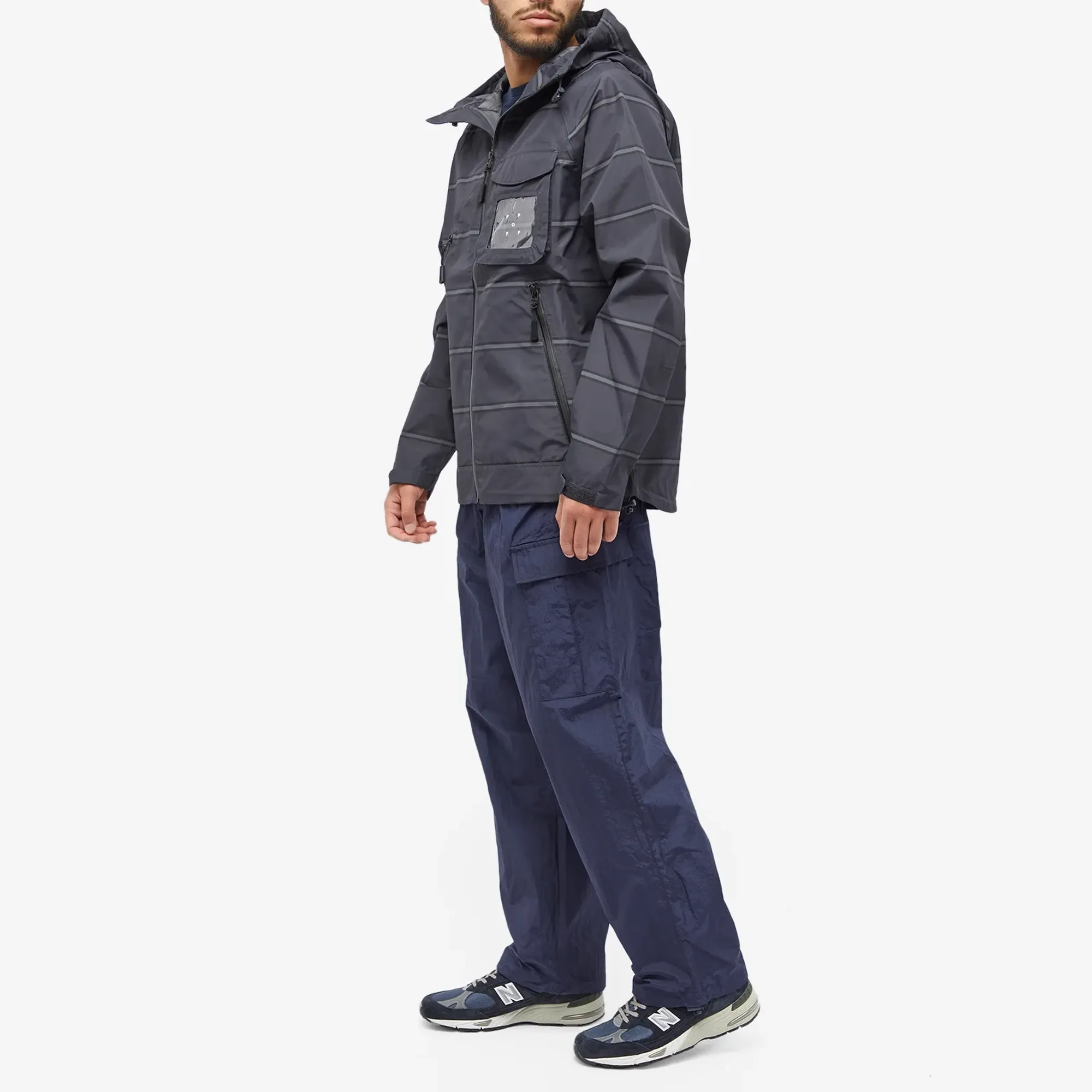 Pop Trading Company Men's Striped Oracle Ripstop Jacket Anthracite