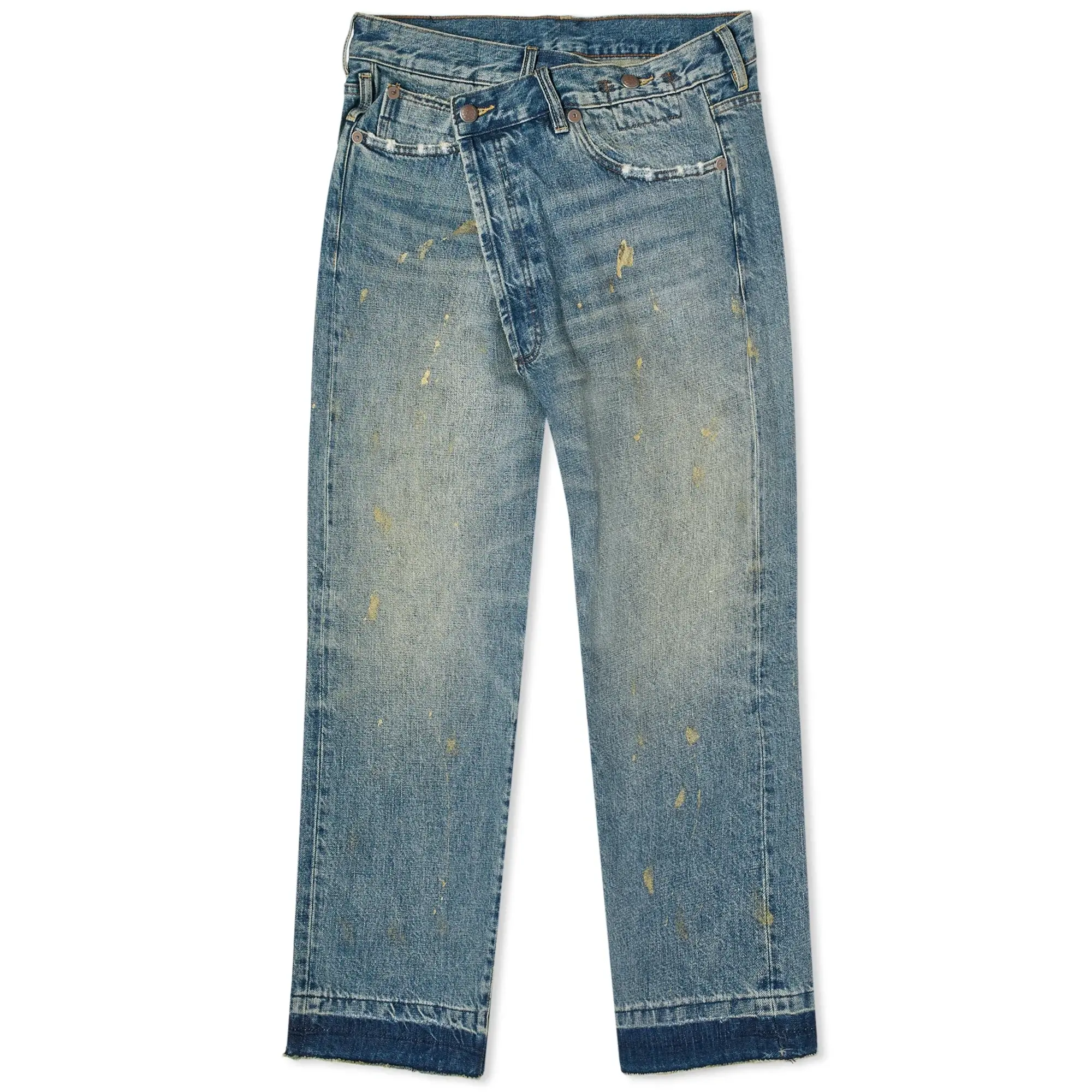 R13 Women's Crossover Jean Gold Clinton Blue