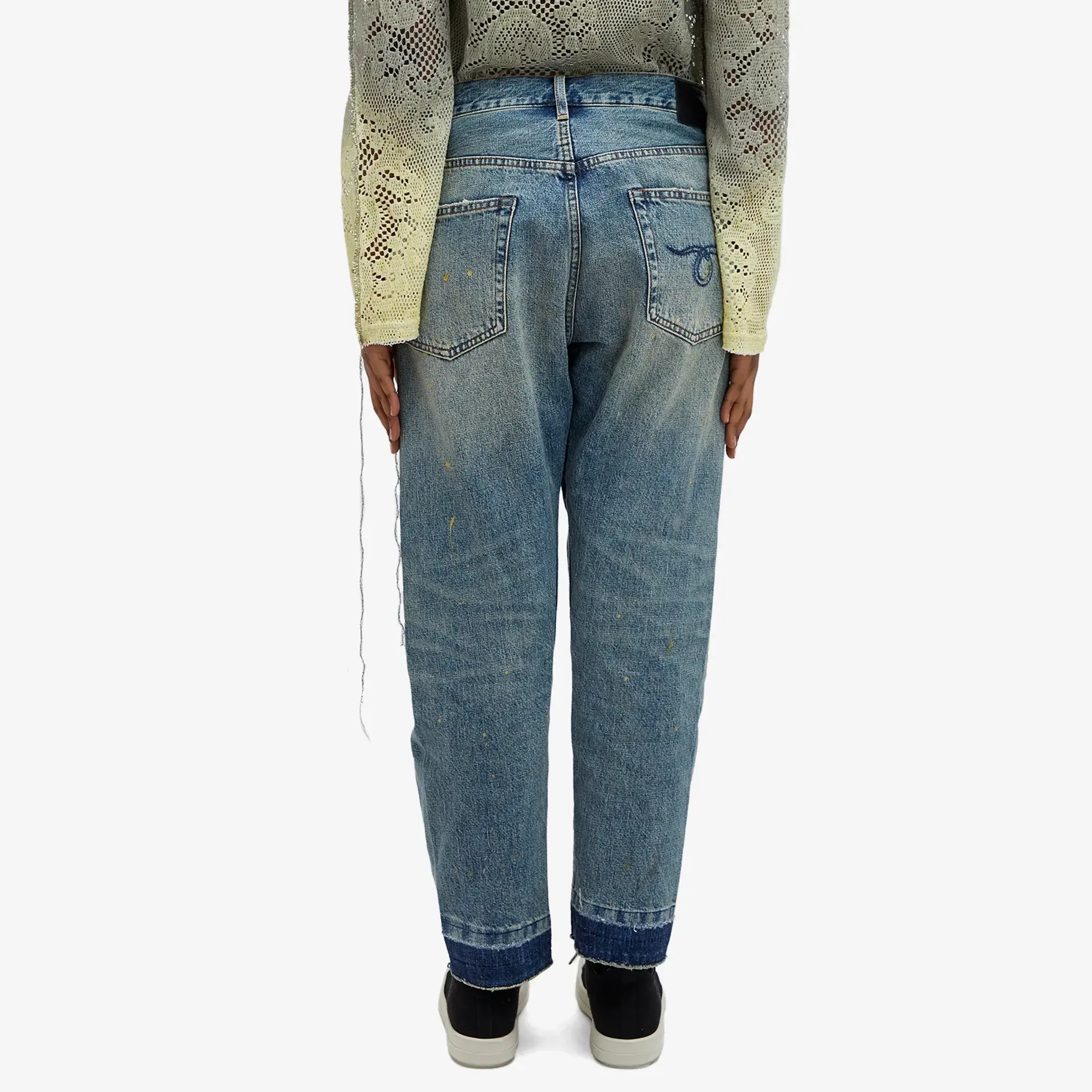 R13 Women's Crossover Jean Gold Clinton Blue
