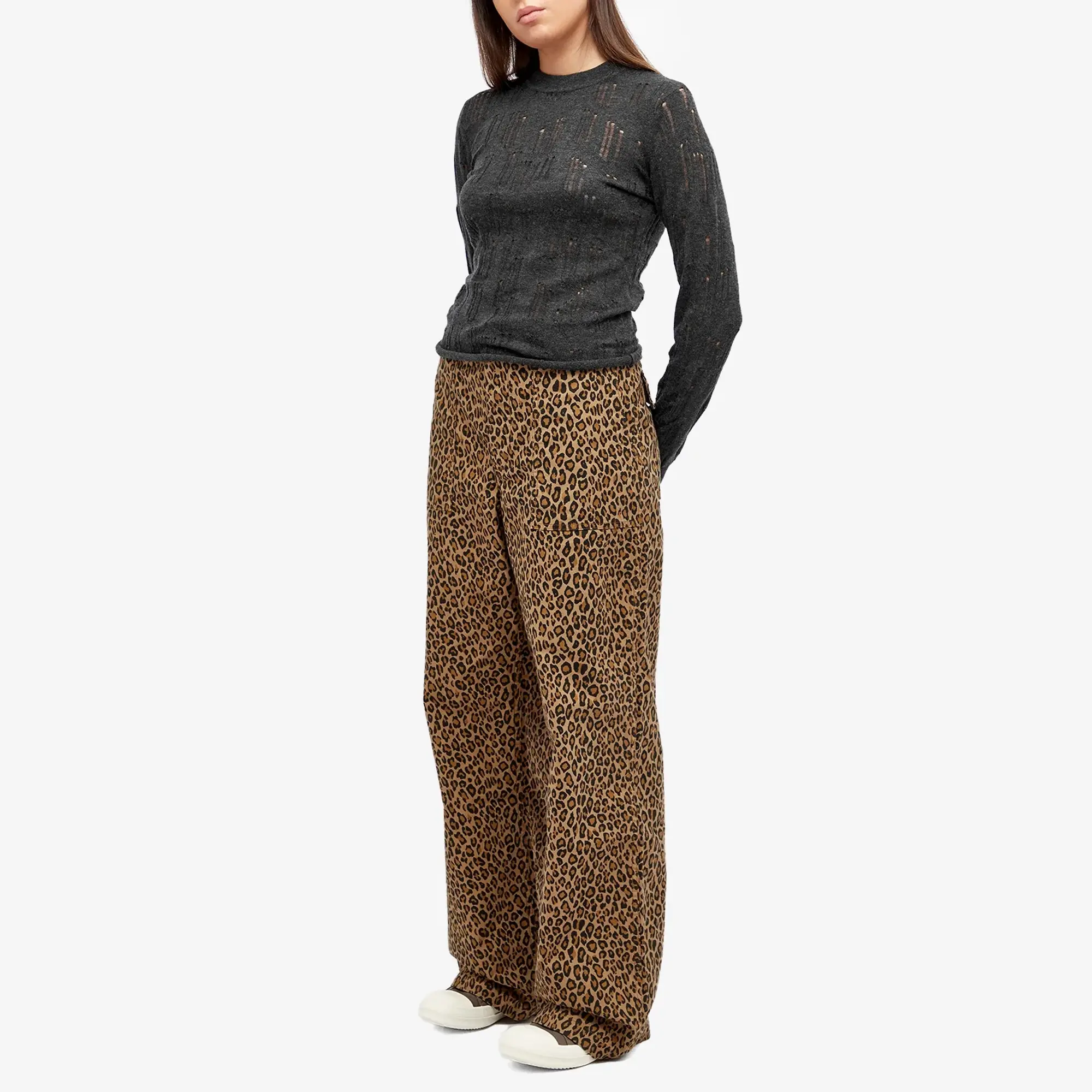 R13 Women's Wide Leg Utility Pant Leopard