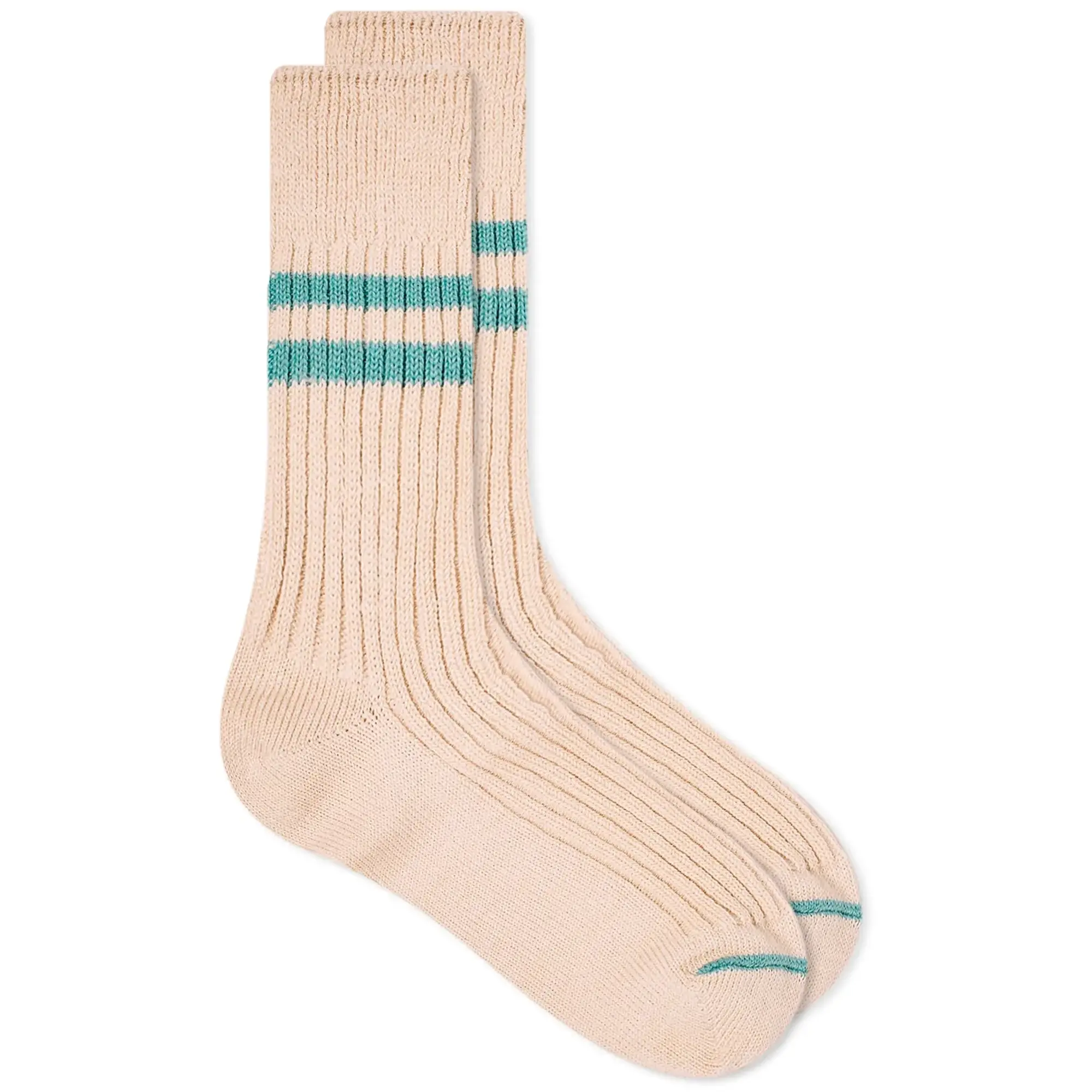Crocs RoToTo Hemp Organic Cotton Stripe Sock White Sand/Turquoise