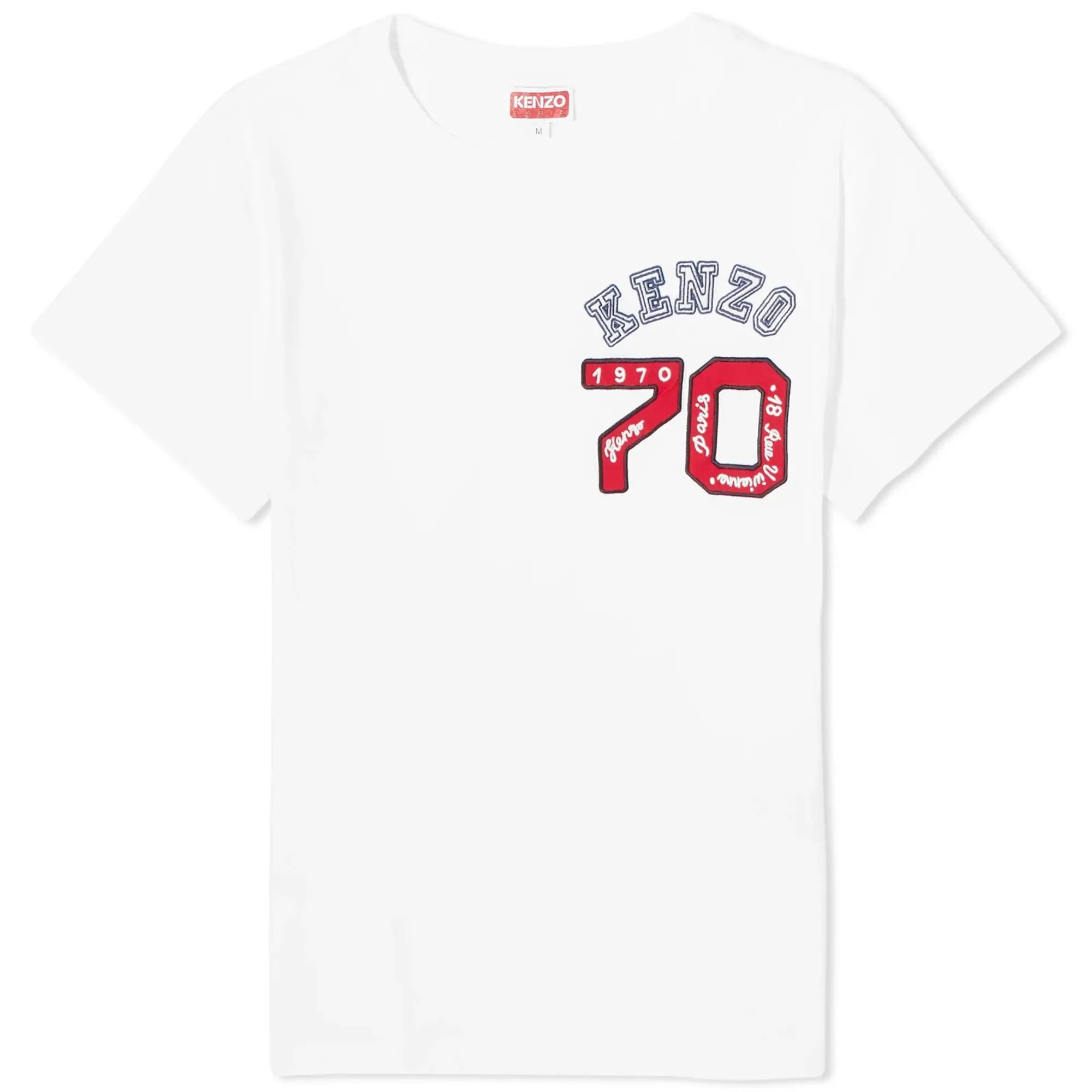 Kenzo Women s Academy Logo Classic T Shirt White FD62TS0614SO 01 FOOTY.COM