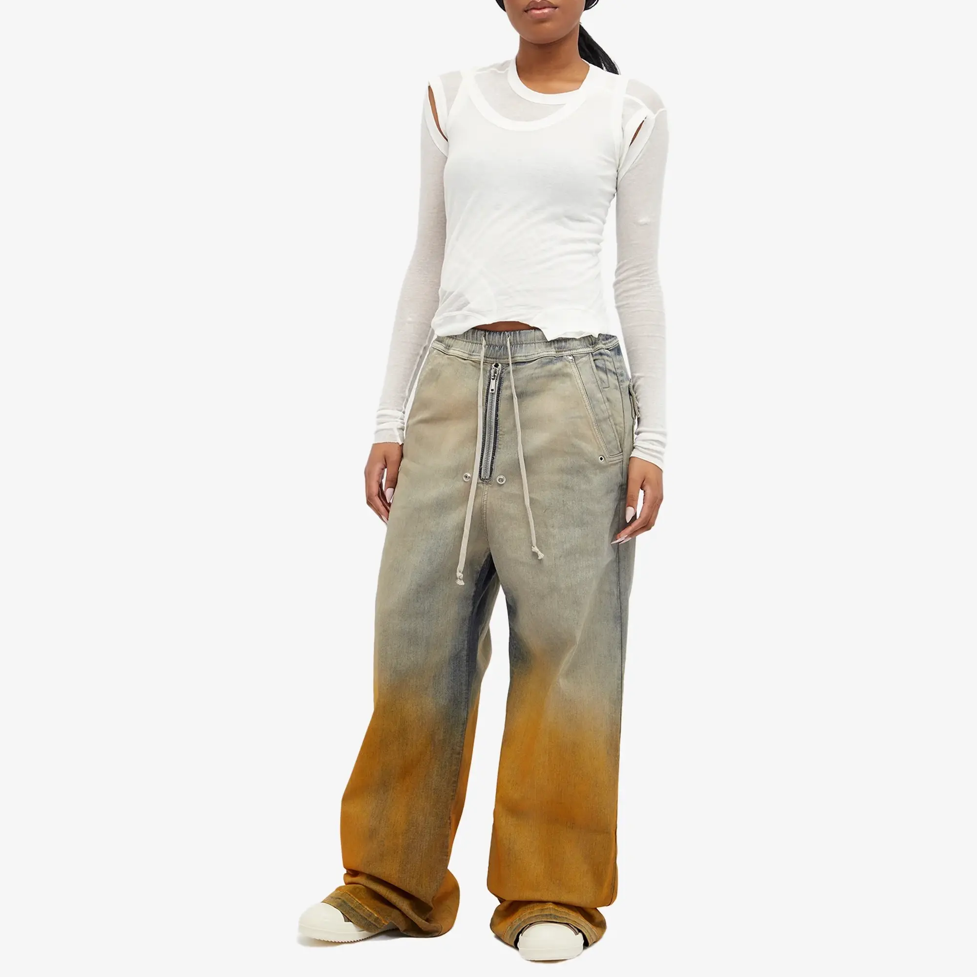 Rick Owens Women's Cropped Banana Top Milk