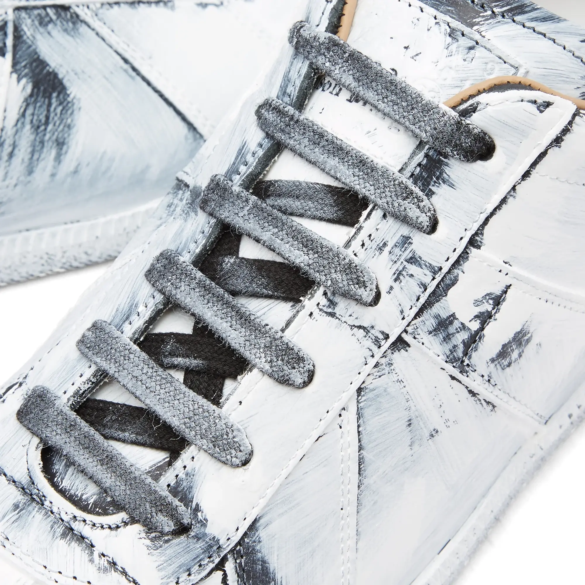 Maison Margiela Men's Correction Replica Sneaker Black/Glossy White