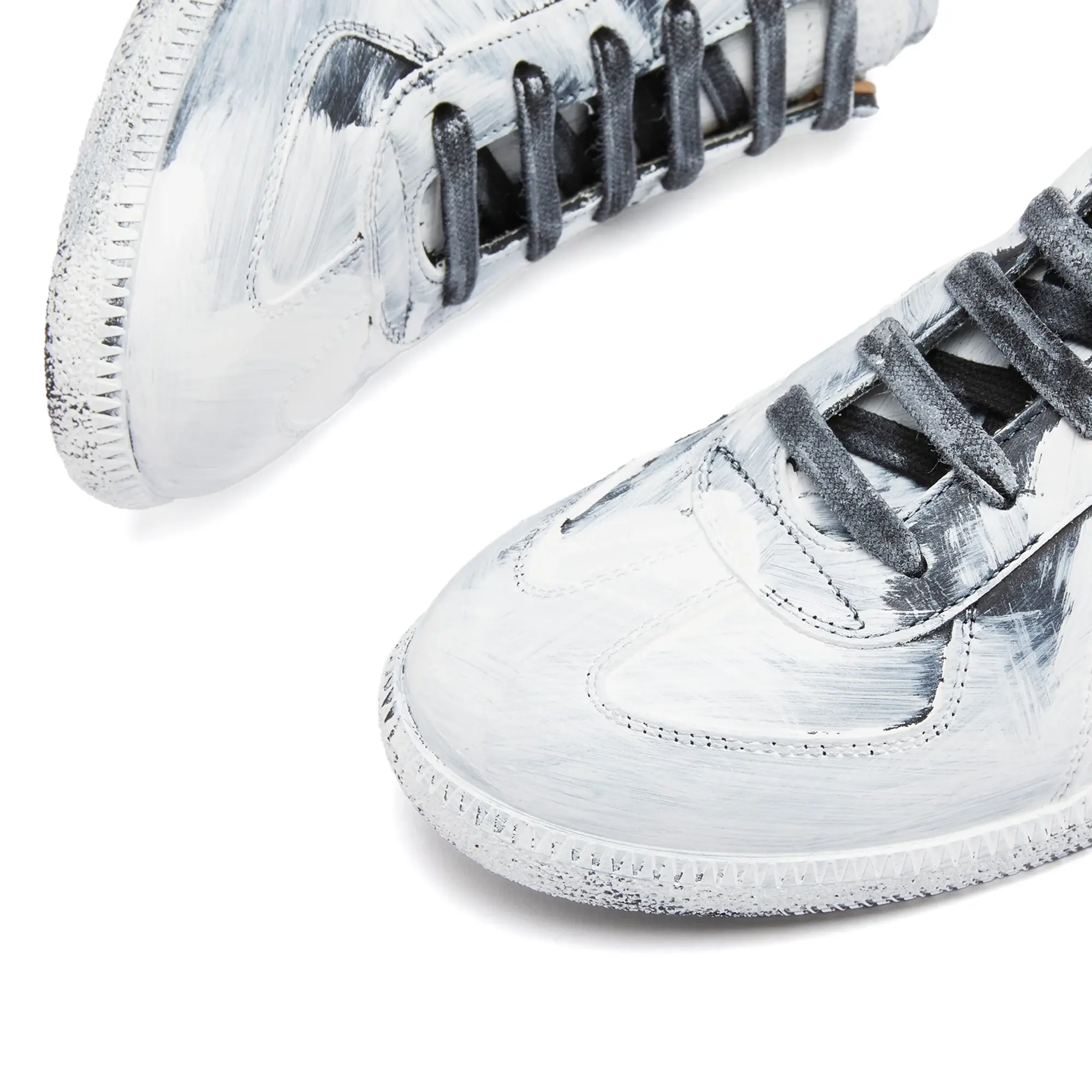 Maison Margiela Men's Correction Replica Sneaker Black/Glossy White