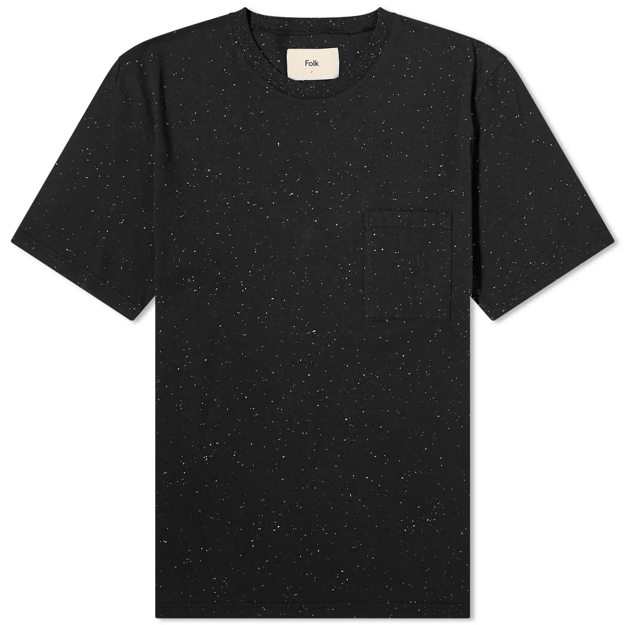 Folk Men's Pocket Nep Assembly T-Shirt Soft Black