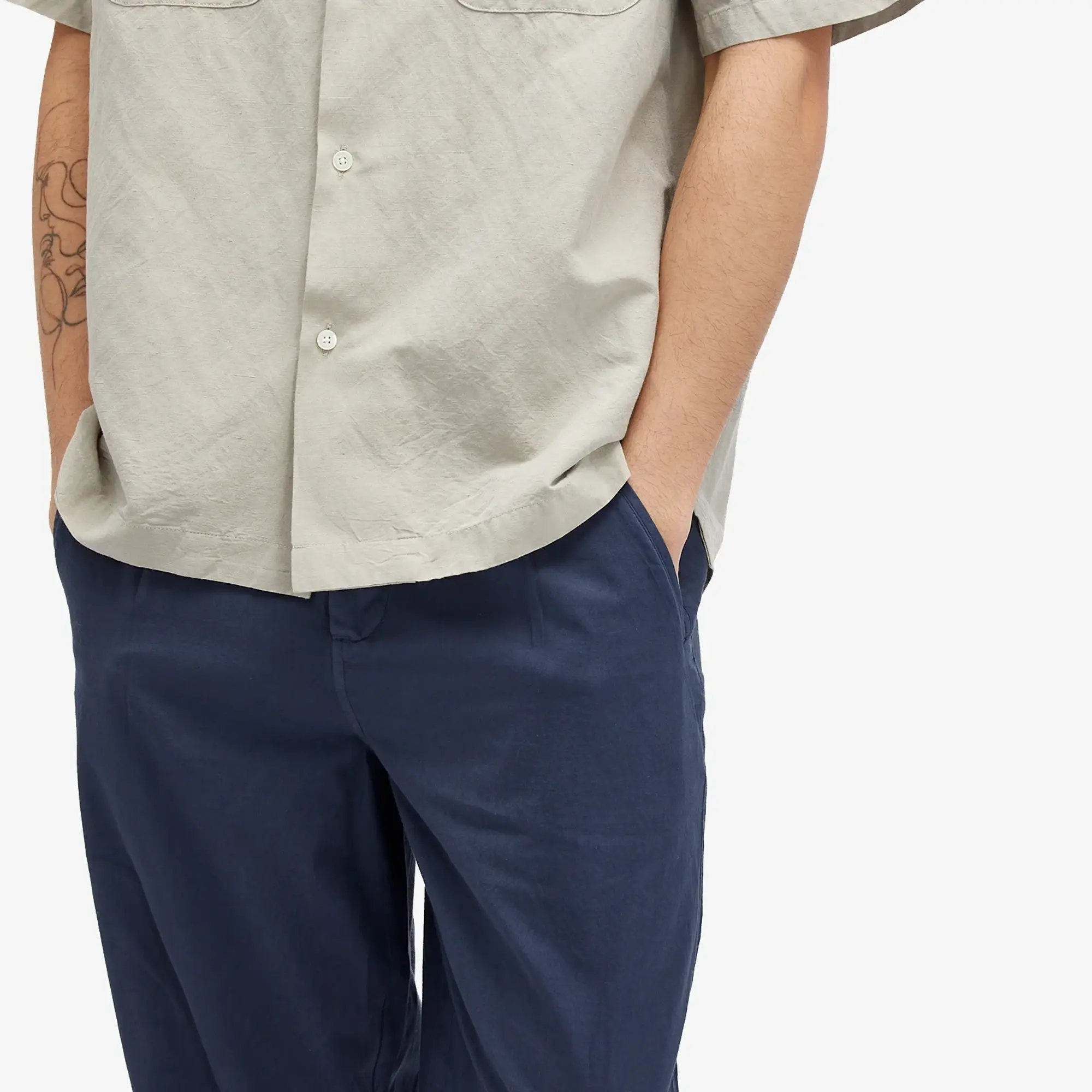 Folk Men's Assembly Pants Navy Summer Twill