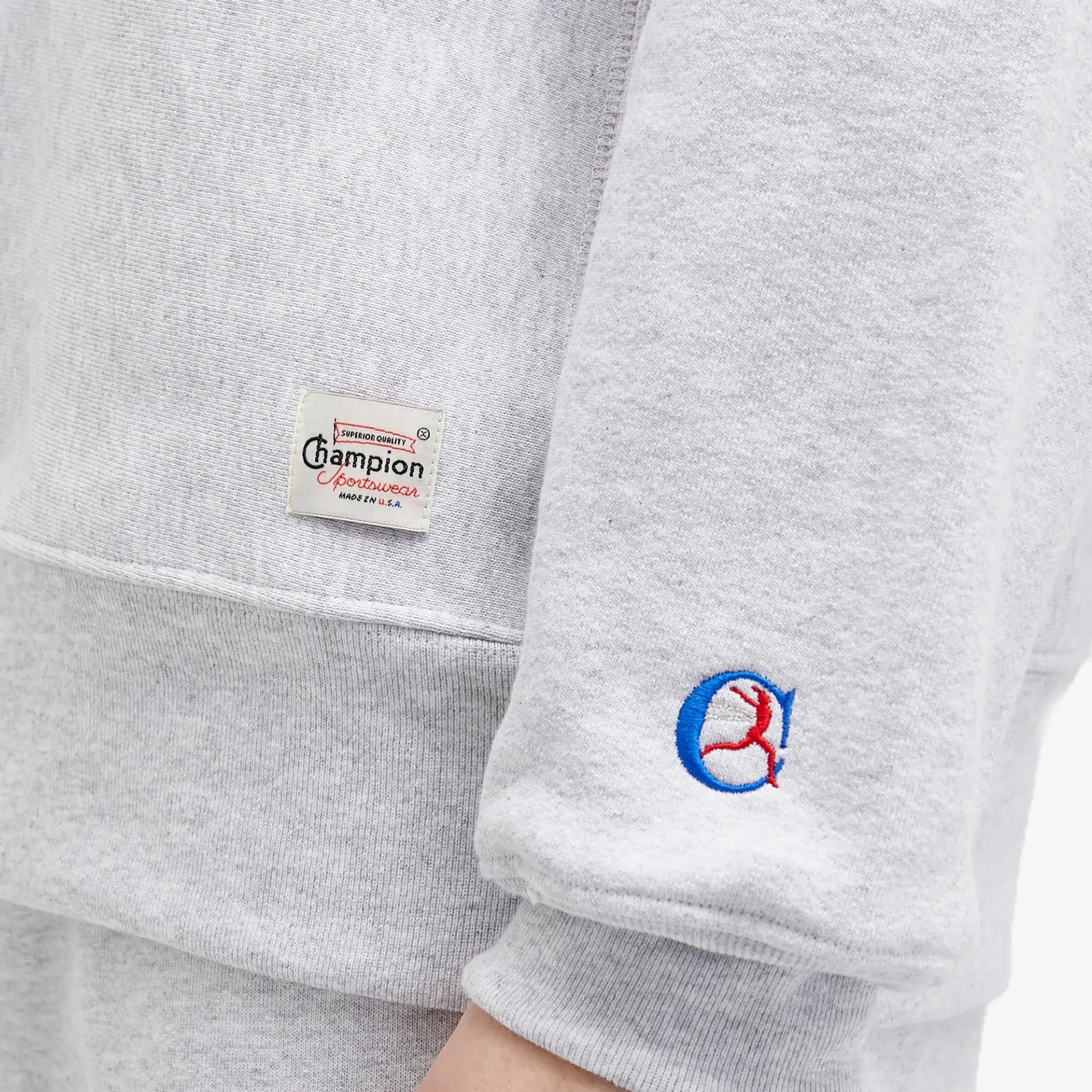 Champion Men's Made in USA Reverse Weave Crew Sweat Silver Grey Marl