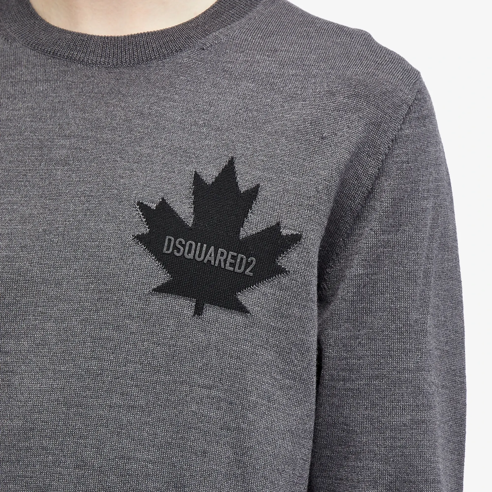 Dsquared2 Men's D2 Leaf Crew Neck Jumper Grey