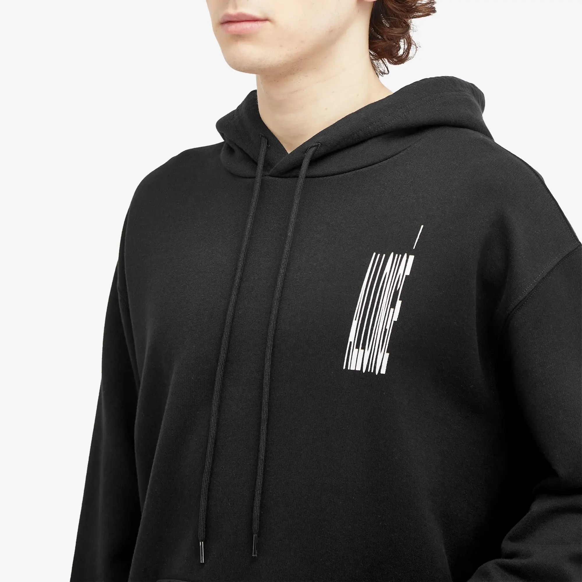まめ MM6 Maison Margiela Men's Stretched Number Logo Hoodie Black