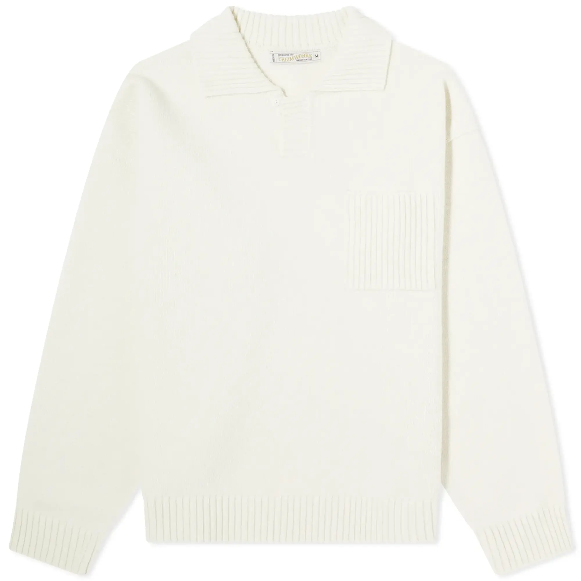 FrizmWORKS Men's Collar Knit Pullover Sweater Ivory