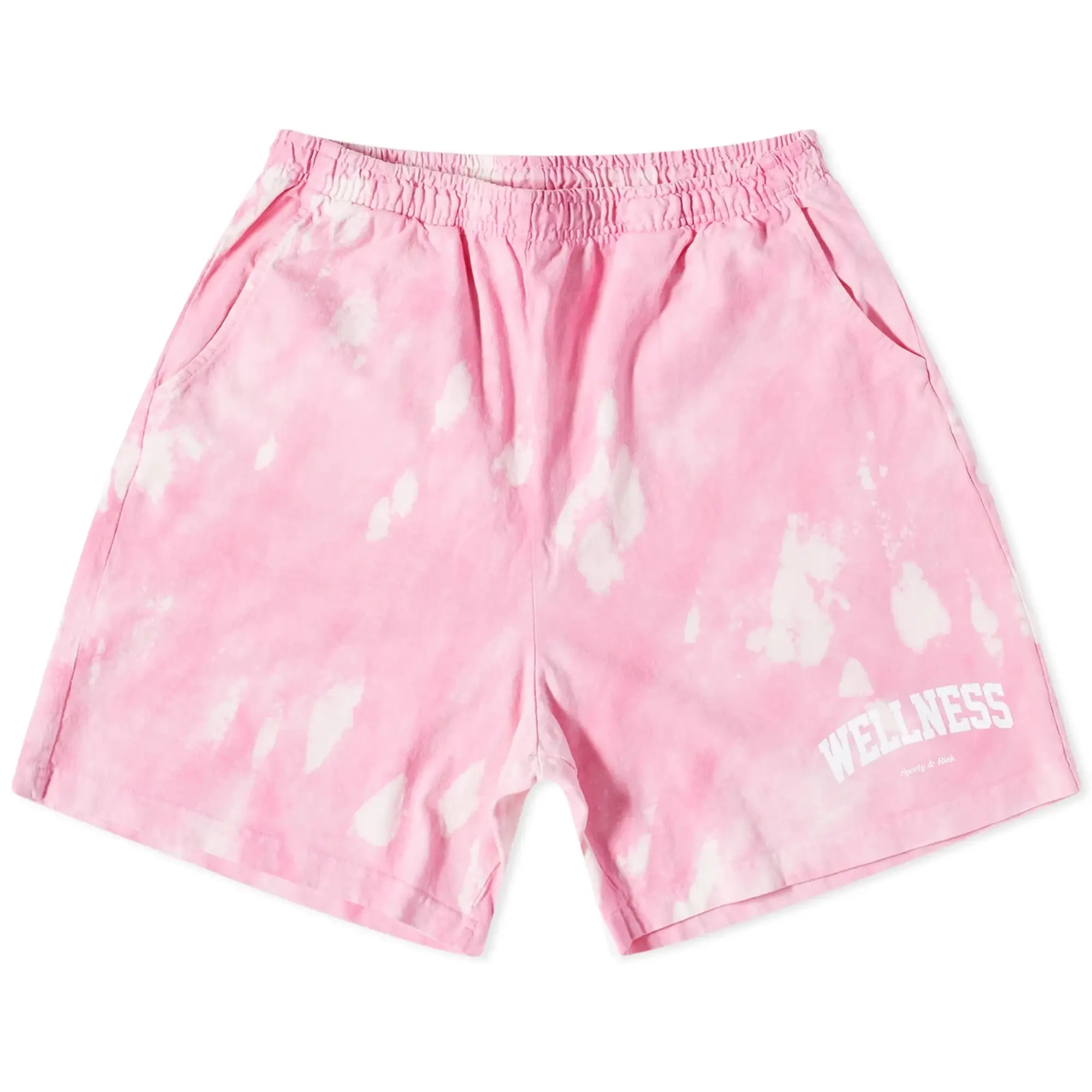 Sporty & Rich Wellness Ivy Tie Dye Gym Shorts Taffy/White