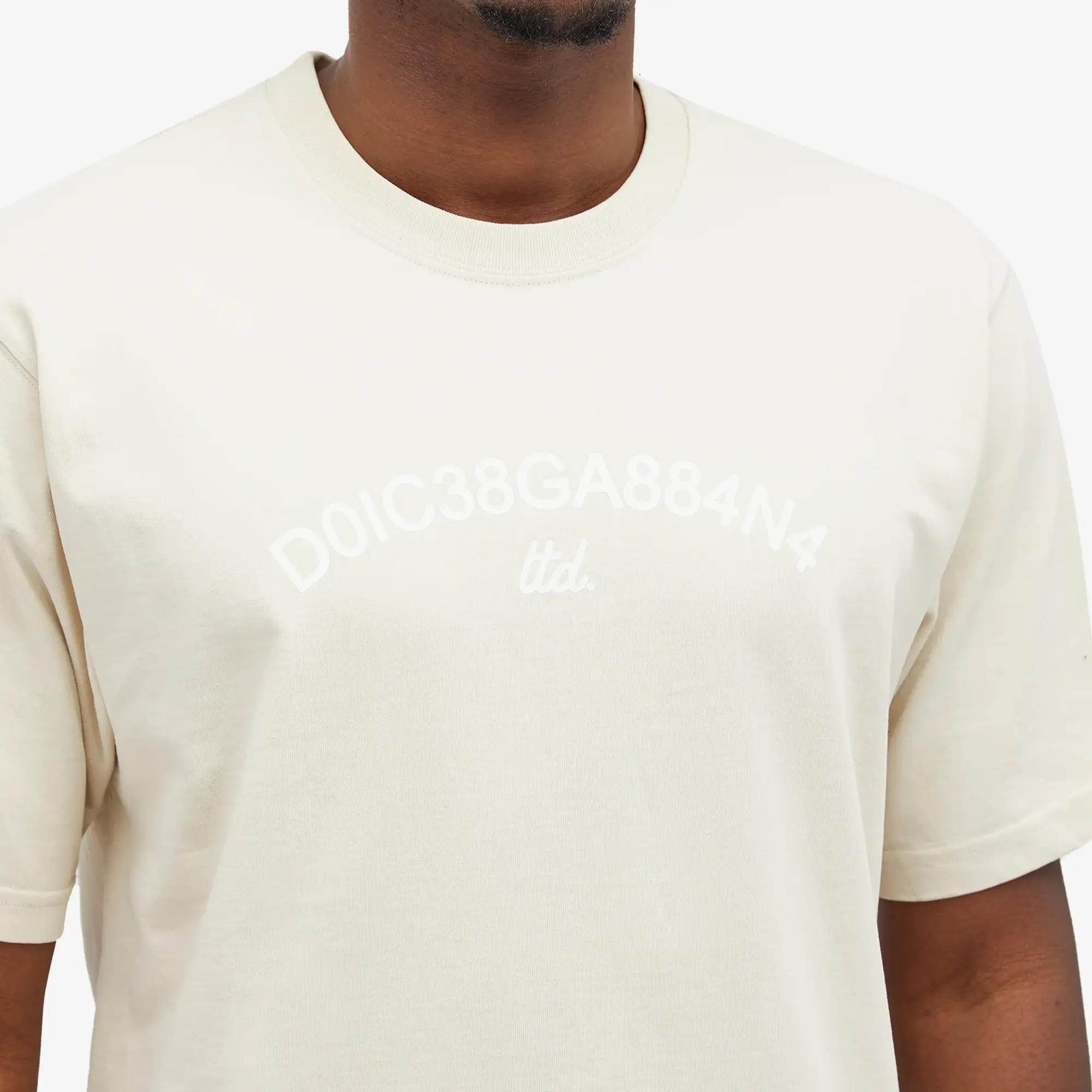 Dolce & Gabbana Men's Number Logo T-Shirt Beige